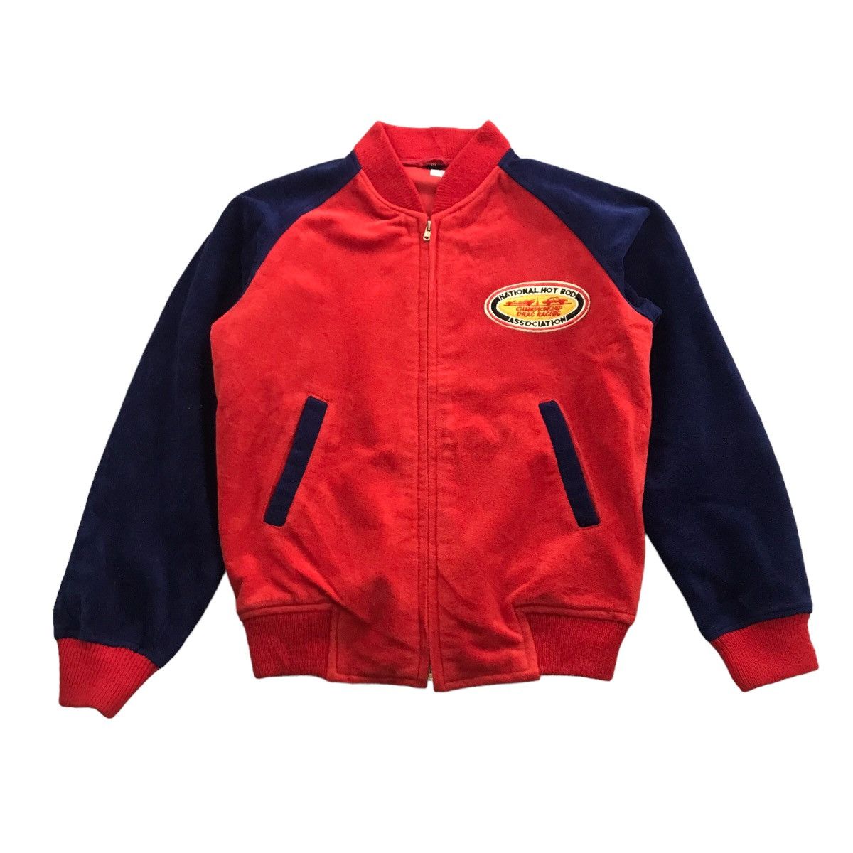 VINTAGE 90s NHRA RACING WOOL BOMBER JACKET
