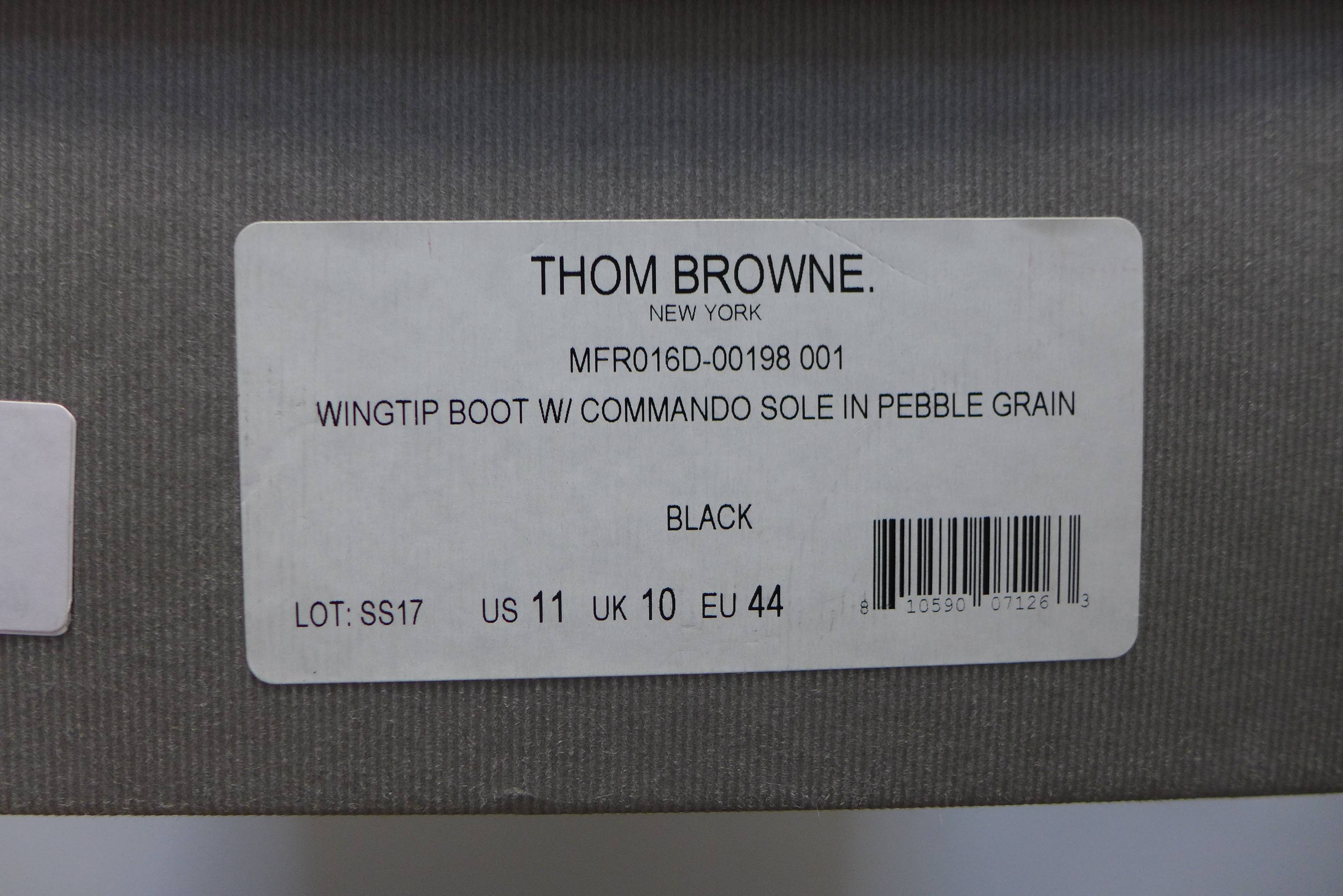Thom Browne Thom Browne Wingtip Boots ~ Black Pebble Grain Leather Size US 11 / EU 44 - 11 Thumbnail
