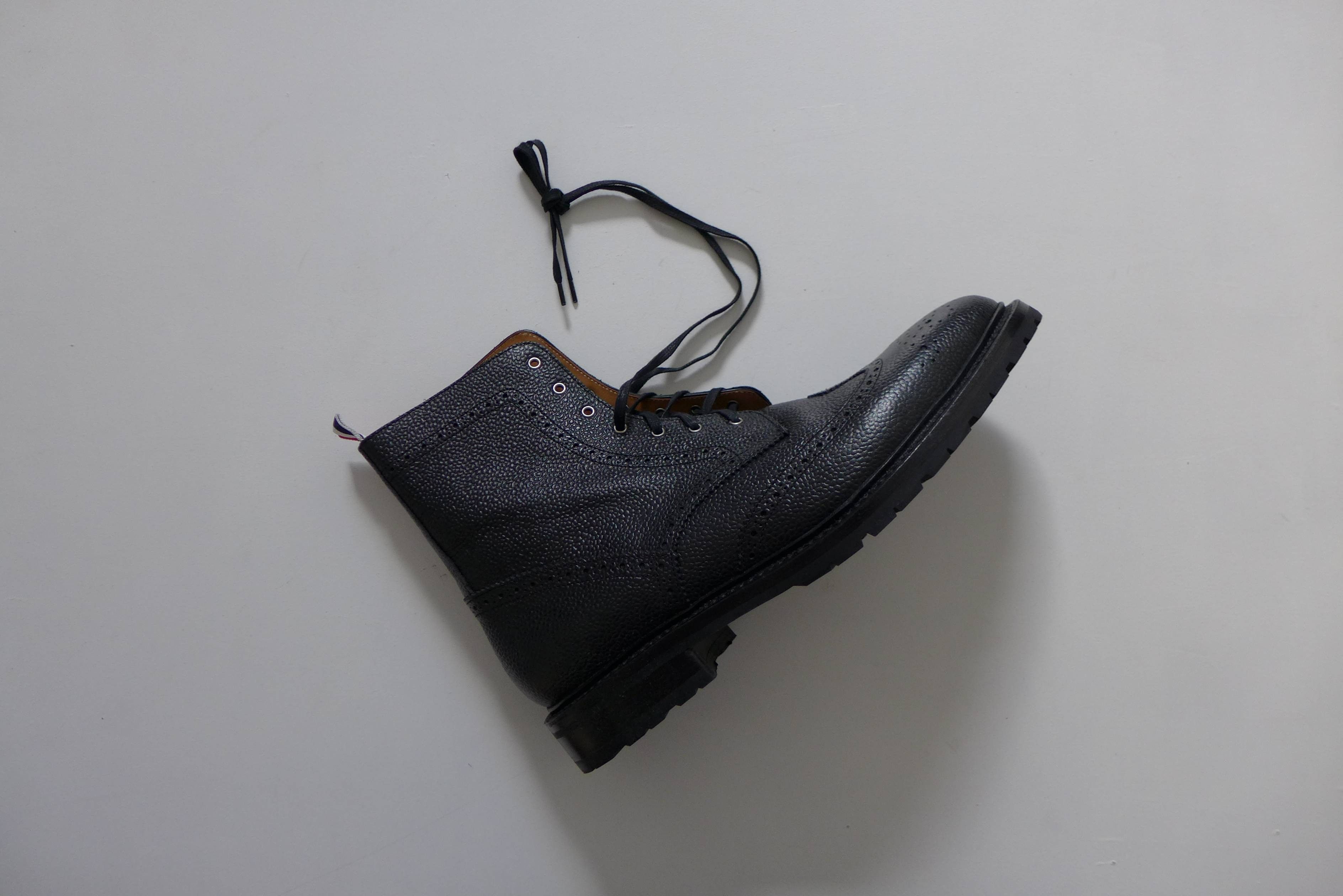 Thom Browne Thom Browne Wingtip Boots ~ Black Pebble Grain Leather Size US 11 / EU 44 - 6 Thumbnail