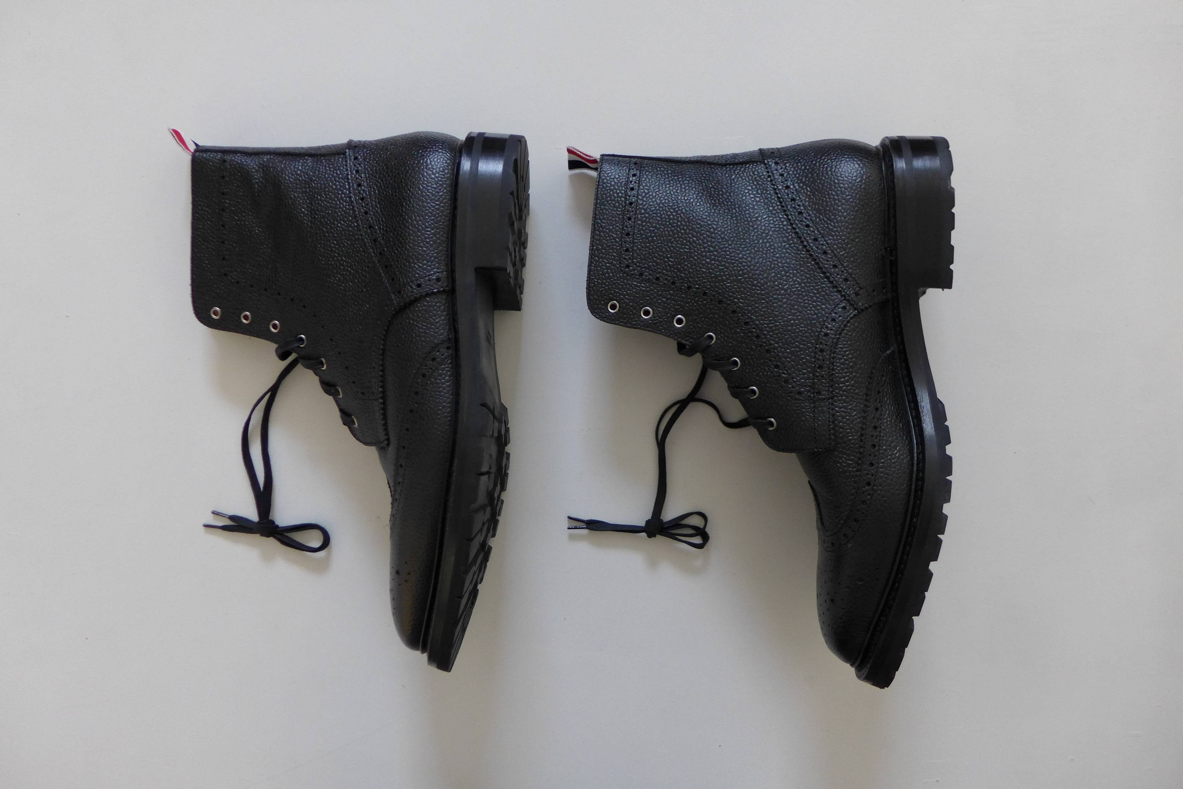 Thom Browne Thom Browne Wingtip Boots ~ Black Pebble Grain Leather Size US 11 / EU 44 - 4 Thumbnail