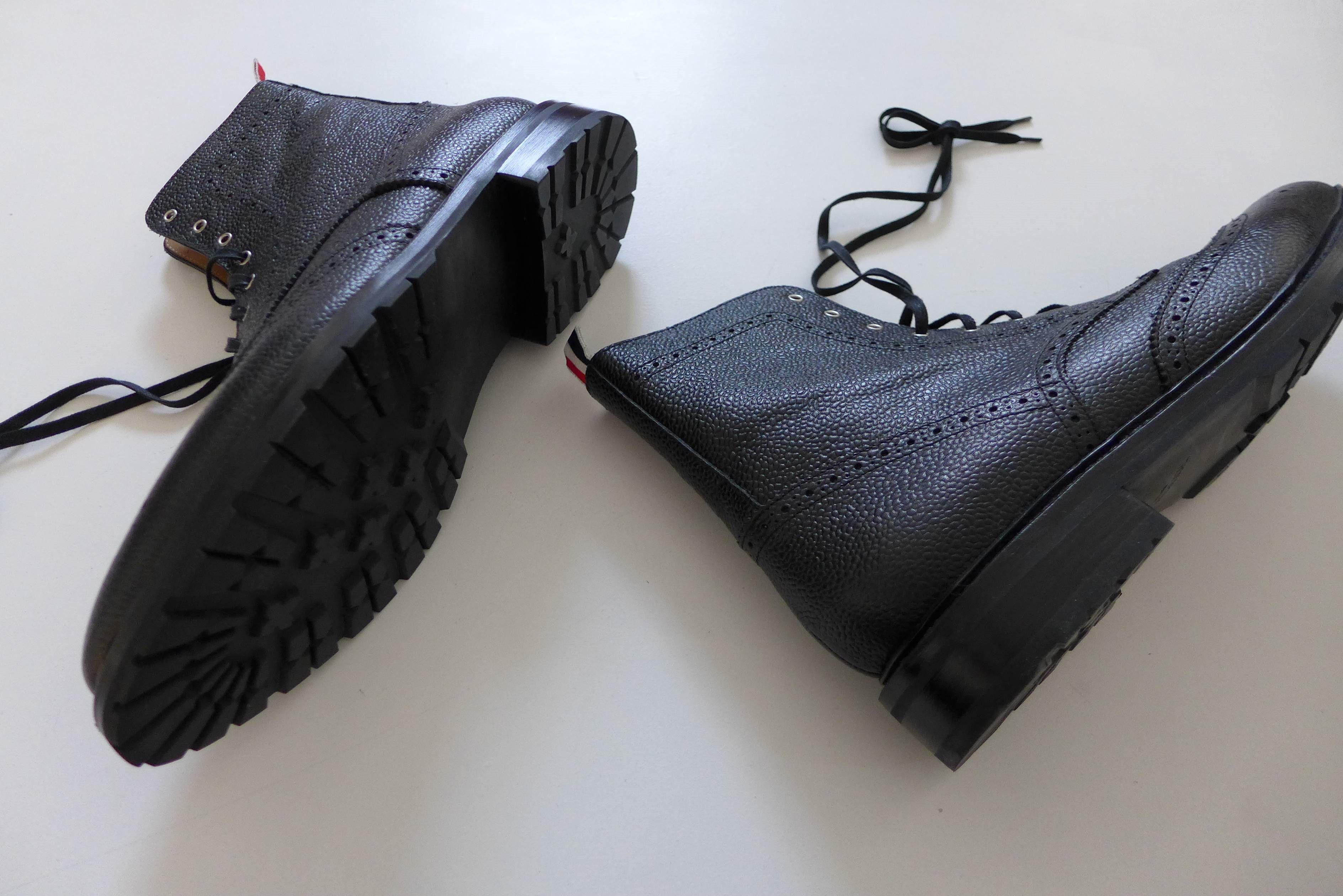 Thom Browne Thom Browne Wingtip Boots ~ Black Pebble Grain Leather Size US 11 / EU 44 - 5 Thumbnail