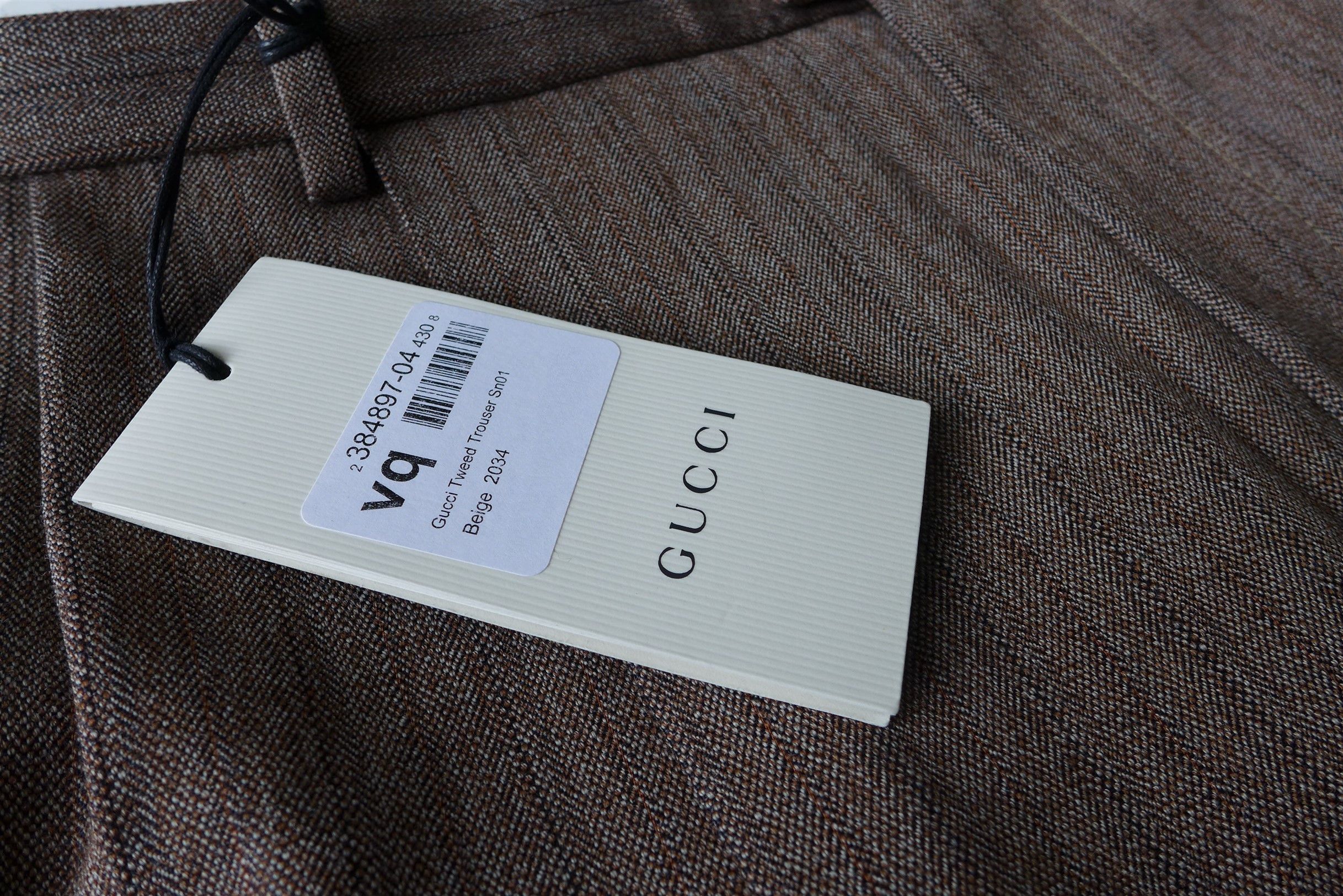 Gucci Gucci Pleated Straight Leg Brown Herringbone Wool Trousers. Size US 34 / EU 50 - 13 Thumbnail