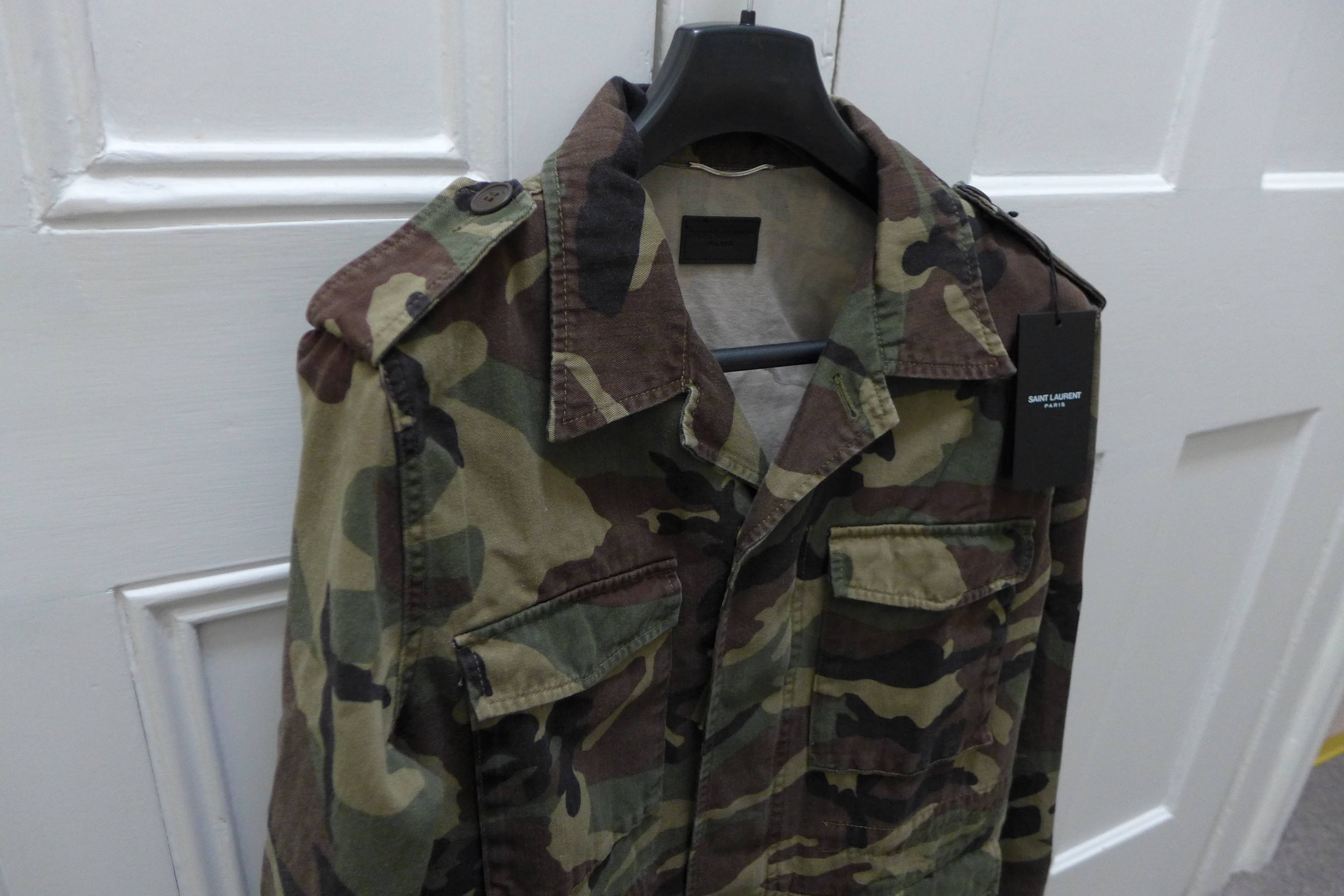 Saint Laurent Paris Saint Laurent "Love" Patch Military Jacket - Vintage Camo Size US M / EU 48-50 / 2 - 7 Thumbnail