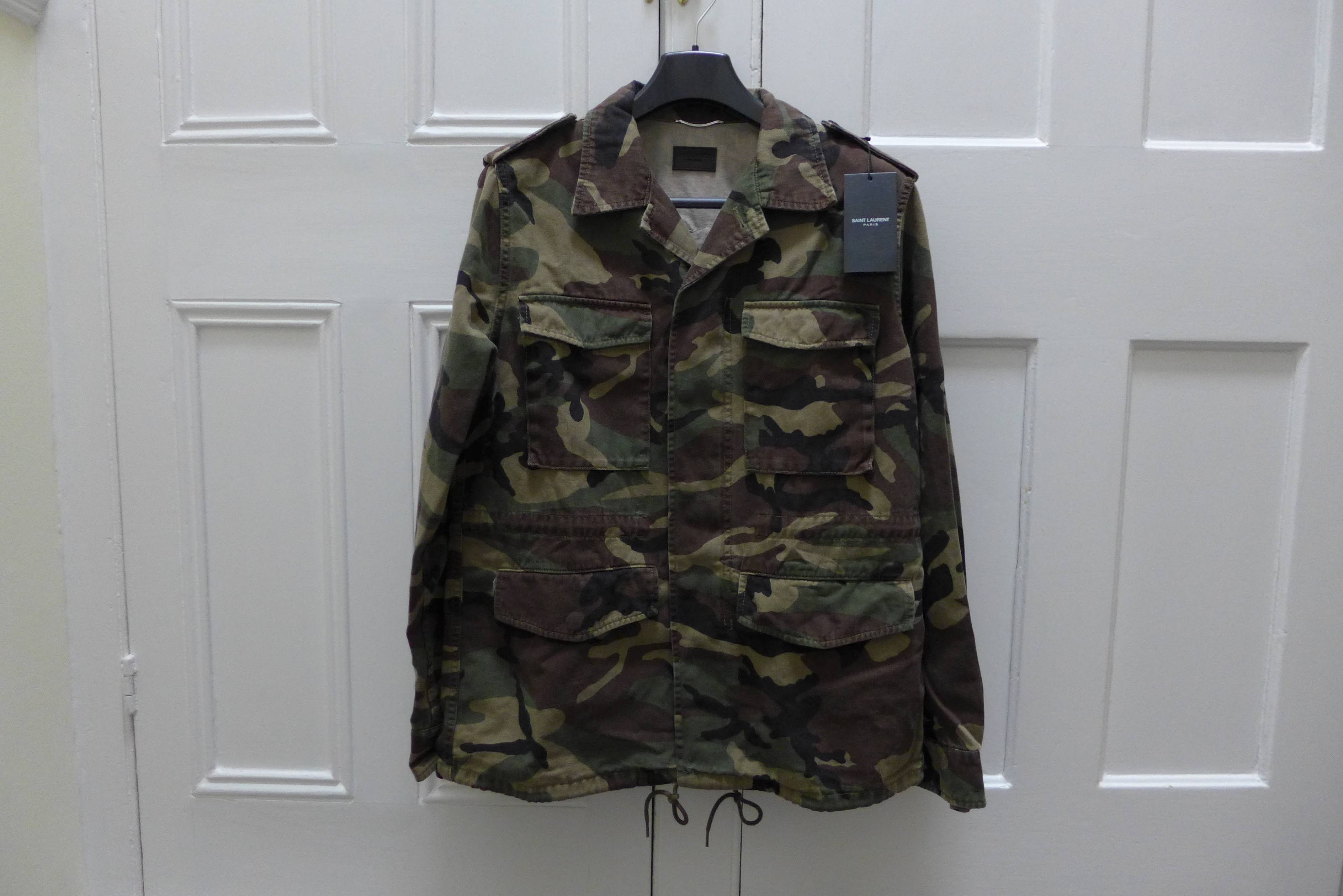 Saint Laurent Paris Saint Laurent "Love" Patch Military Jacket - Vintage Camo Size US M / EU 48-50 / 2 - 5 Thumbnail
