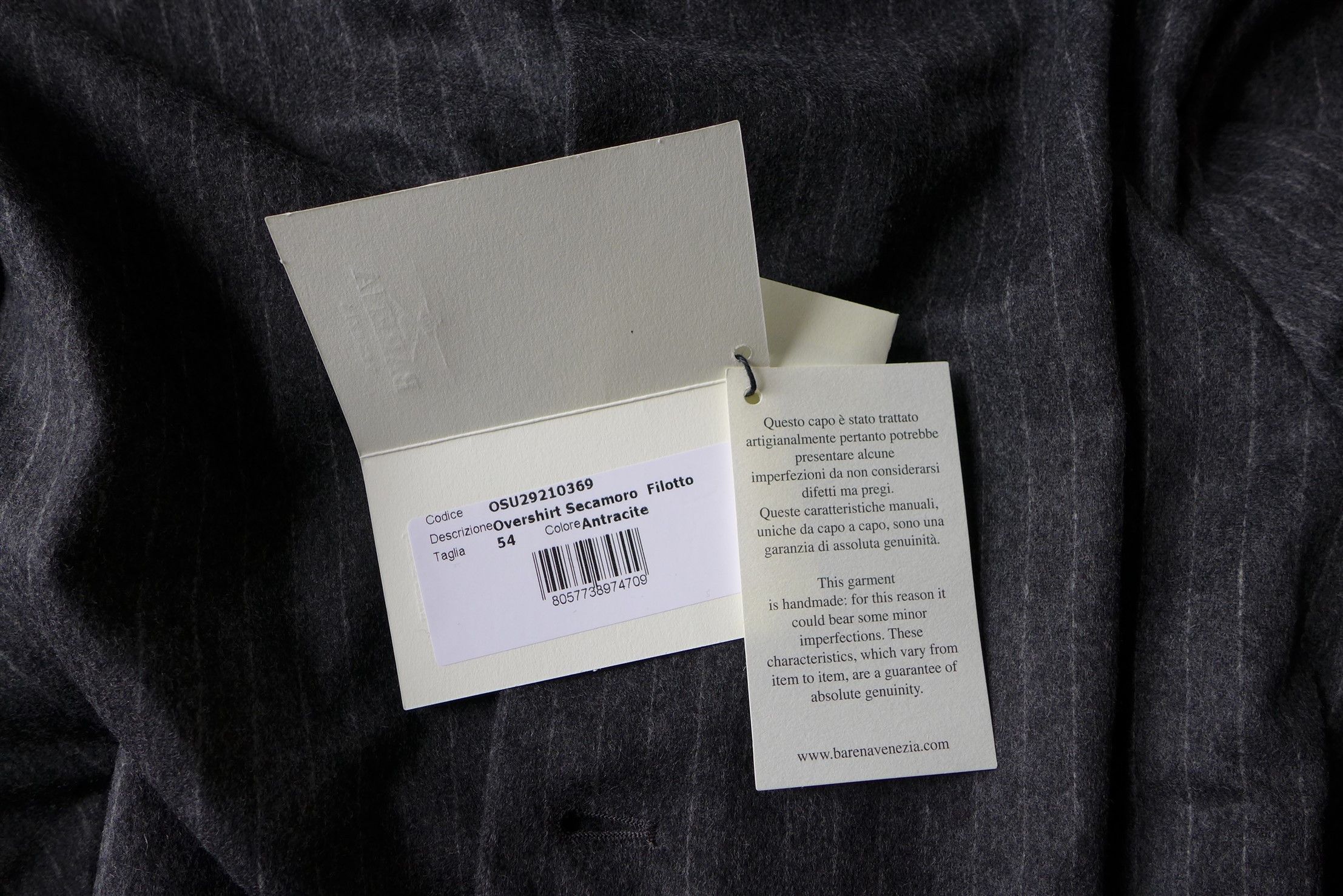 Barena Barena Secamoro Overshirt - Anthracite Wool & Cashmere Size US XL / EU 56 / 4 - 10 Thumbnail