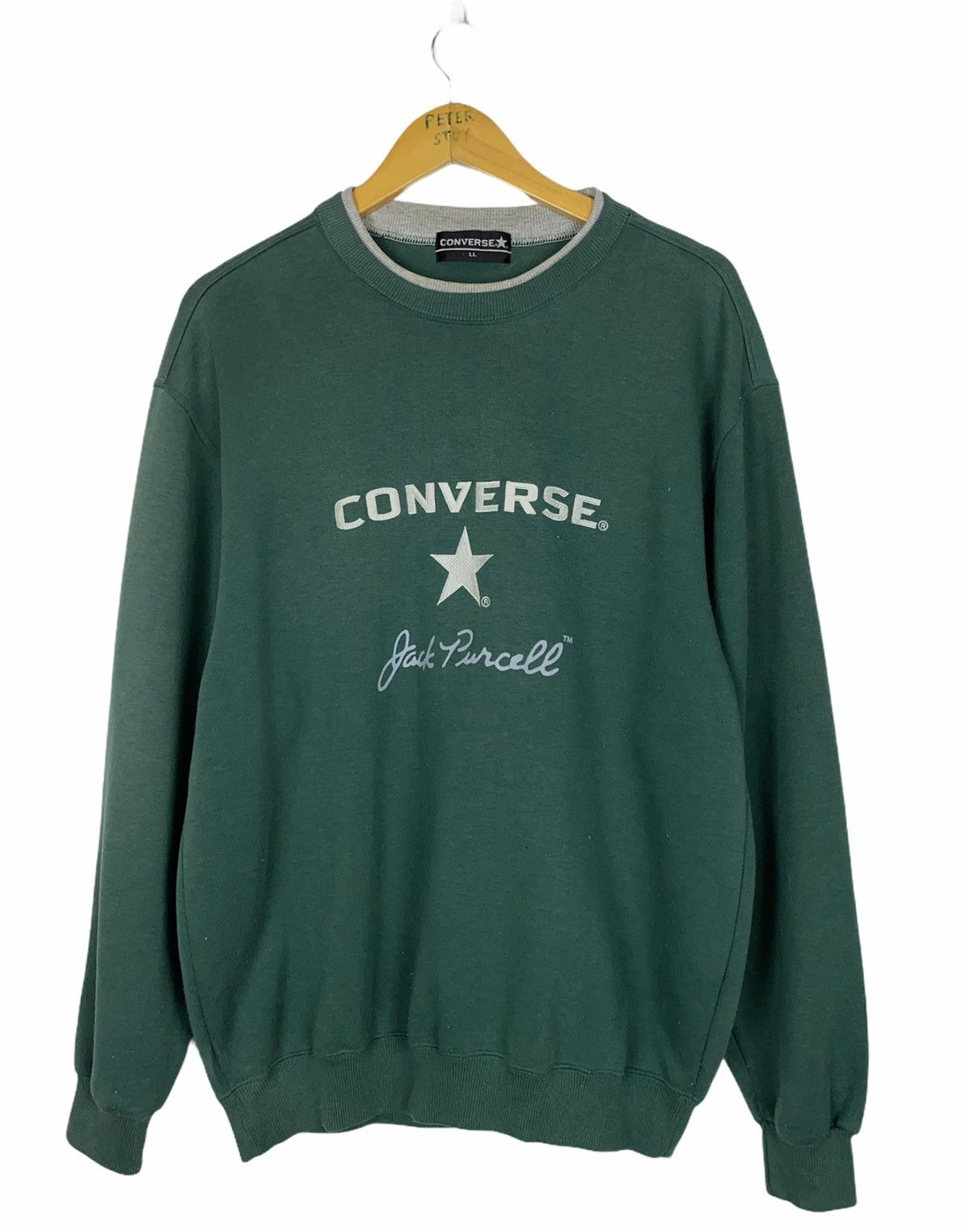 Converse × Vintage 🔥RARE🔥Vintage Converse Big Logo - Large Size Size US L / EU 52-54 / 3 - 1 Thumbnail