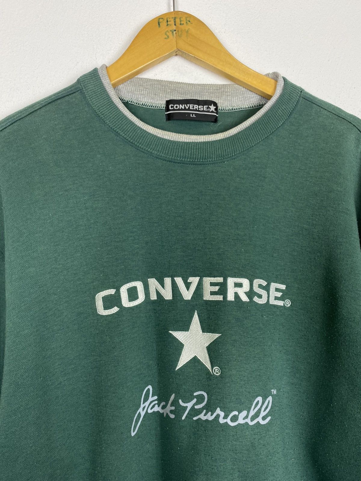 Converse × Vintage 🔥RARE🔥Vintage Converse Big Logo - Large Size Size US L / EU 52-54 / 3 - 2 Thumbnail