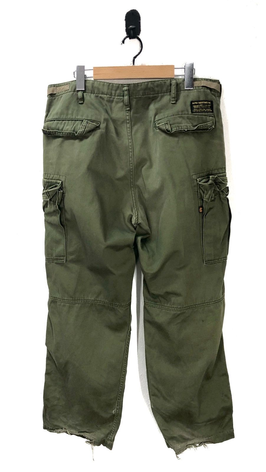 Alpha Industries × Vintage Alpha Industries Cargo Cropped Pants Size US 36 / EU 52 - 6 Thumbnail