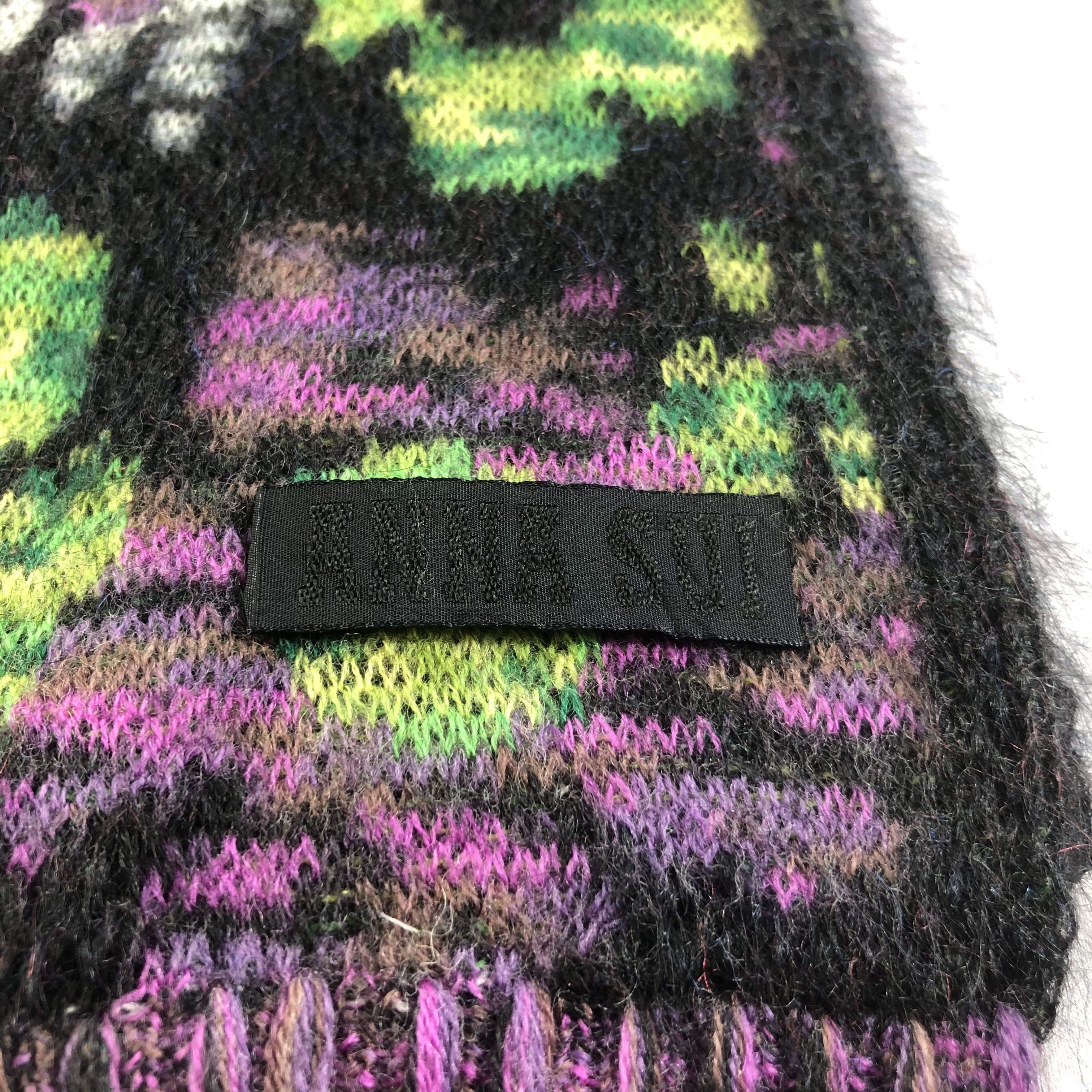 Vintage Anna Sui Floral Wool Scarf Muffler V1672 Size ONE SIZE - 4 Thumbnail