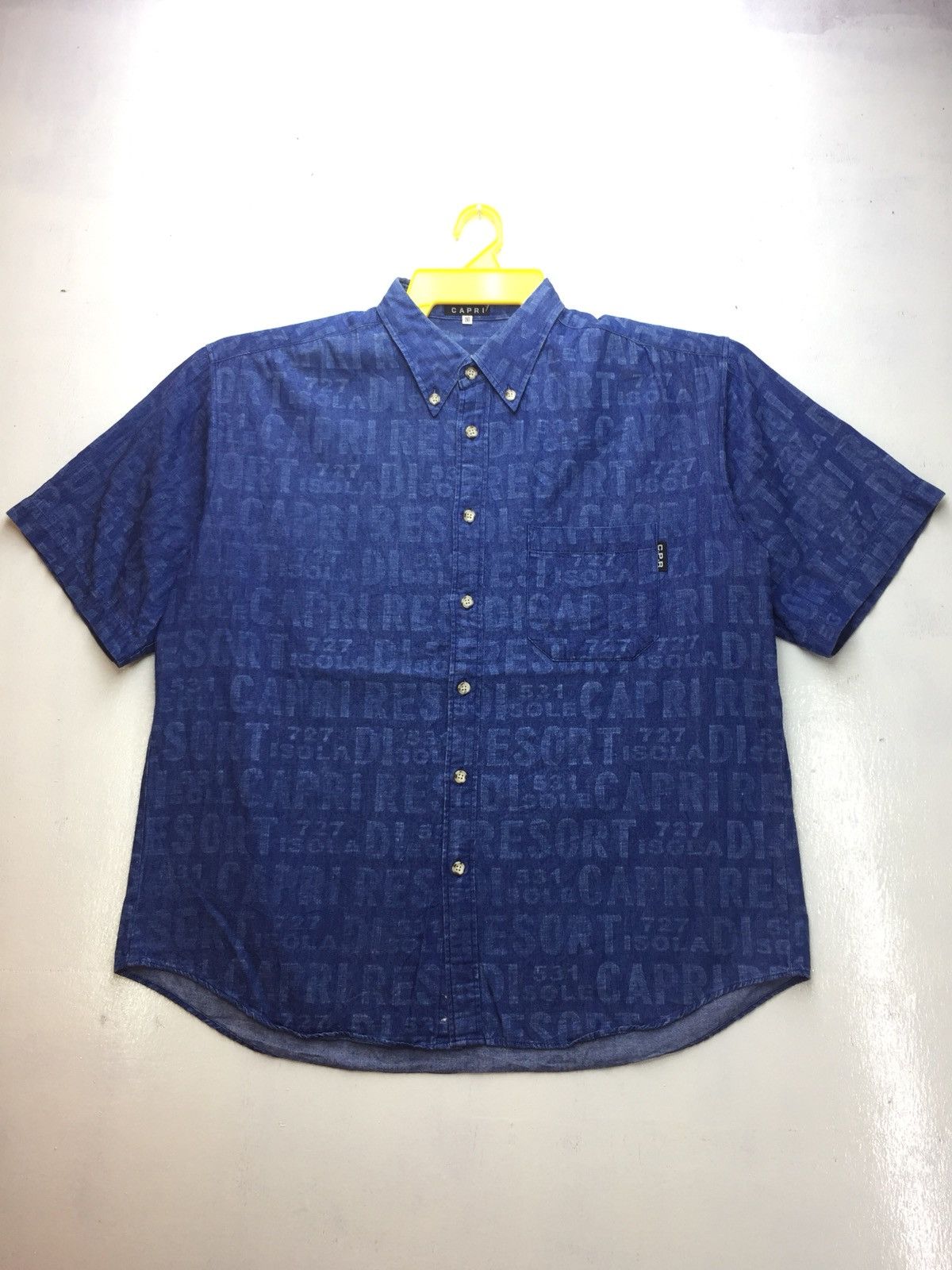 Japanese Brand Vintage Capri Full Print Denim Casual Shirt Size US M / EU 48-50 / 2 - 1 Thumbnail