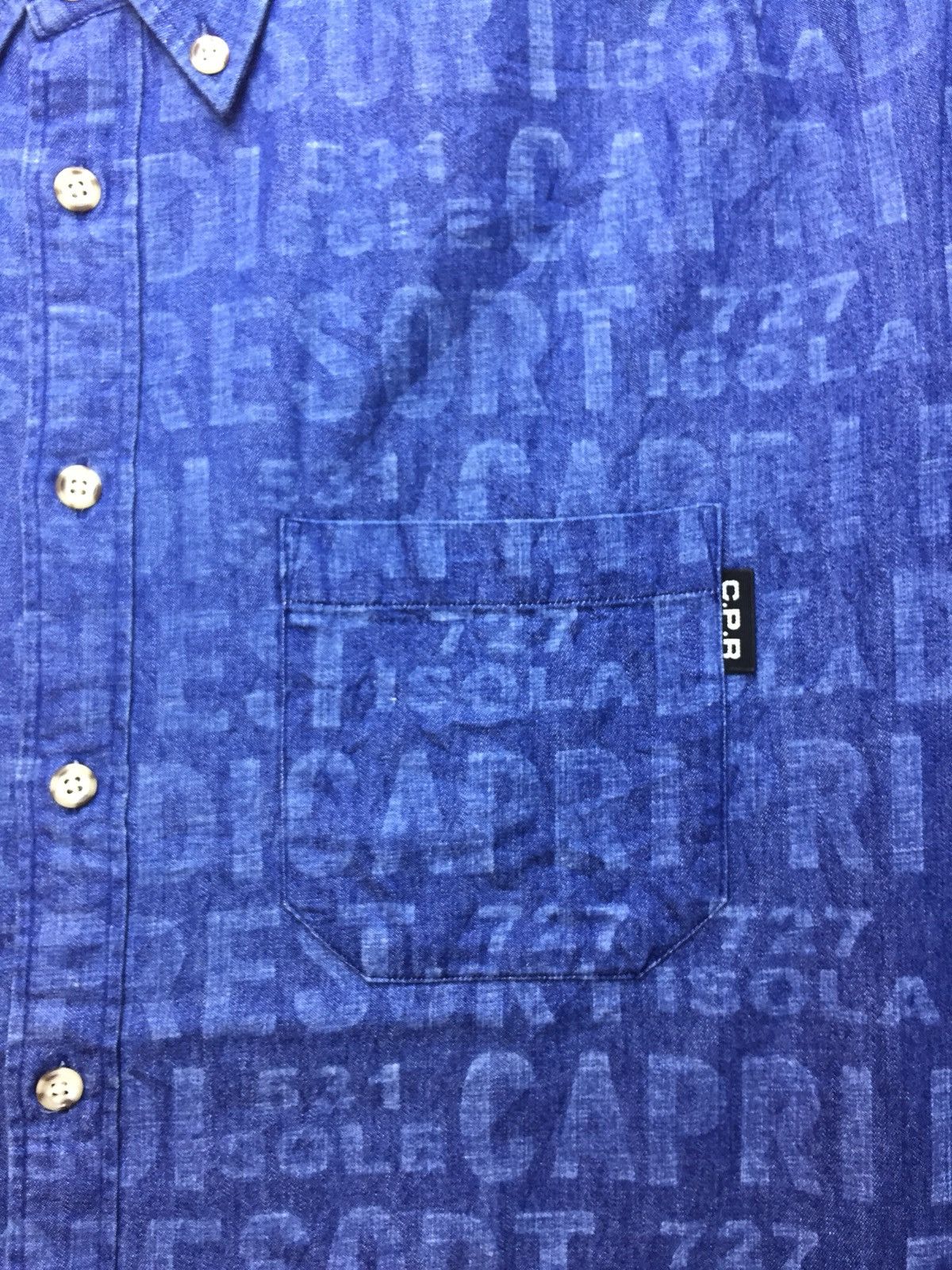 Japanese Brand Vintage Capri Full Print Denim Casual Shirt Size US M / EU 48-50 / 2 - 3 Thumbnail