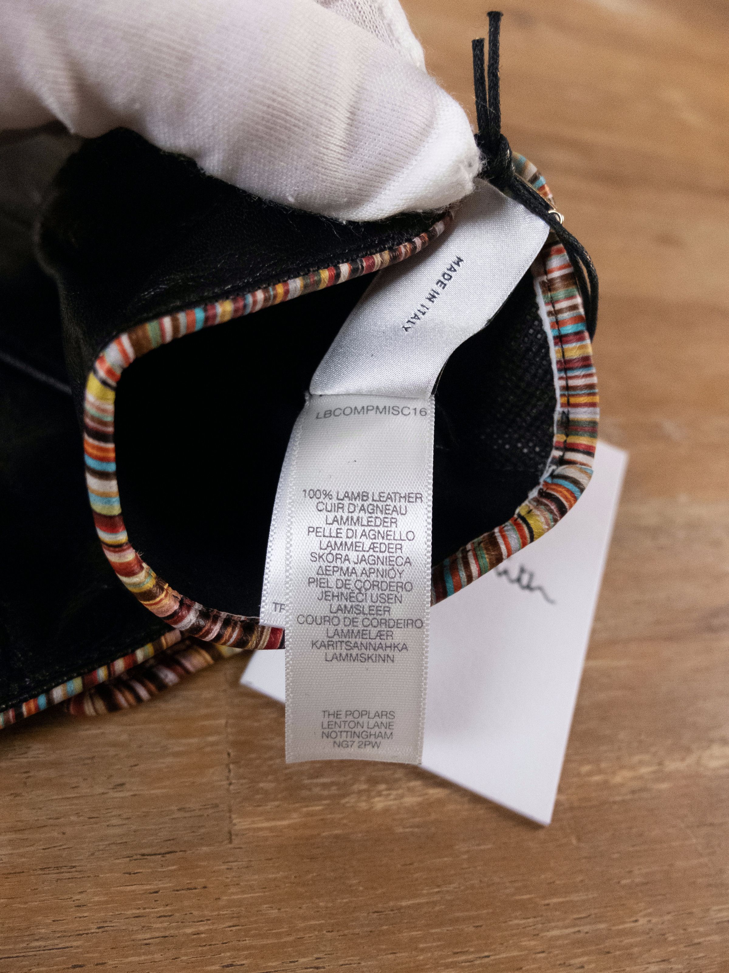 Paul Smith PAUL SMITH mainline black stripe piping leather gloves M Size ONE SIZE - 6 Thumbnail