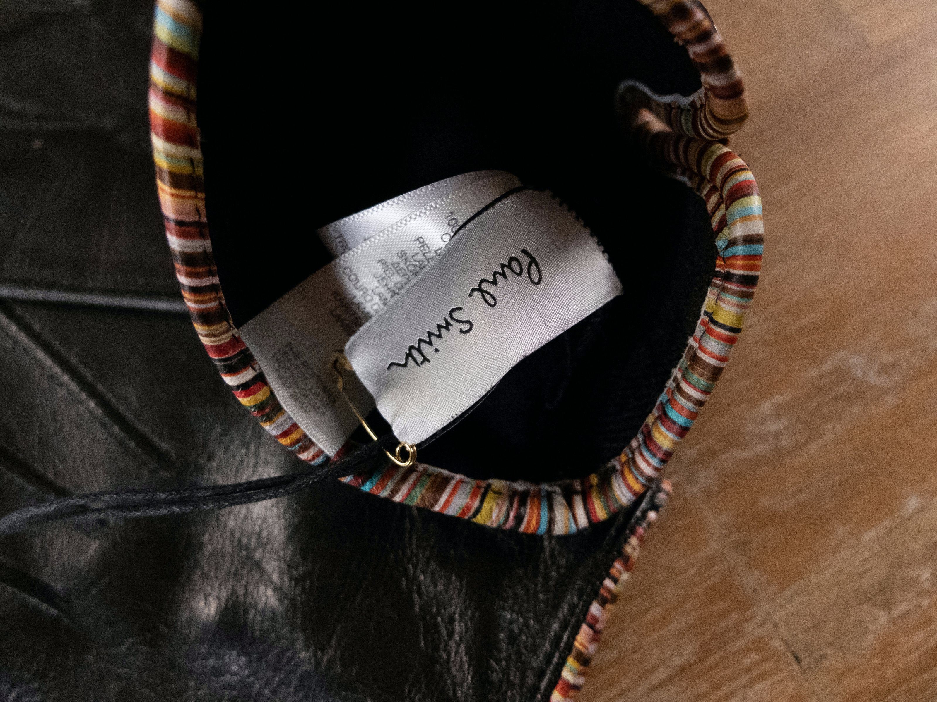Paul Smith PAUL SMITH mainline black stripe piping leather gloves M Size ONE SIZE - 5 Thumbnail