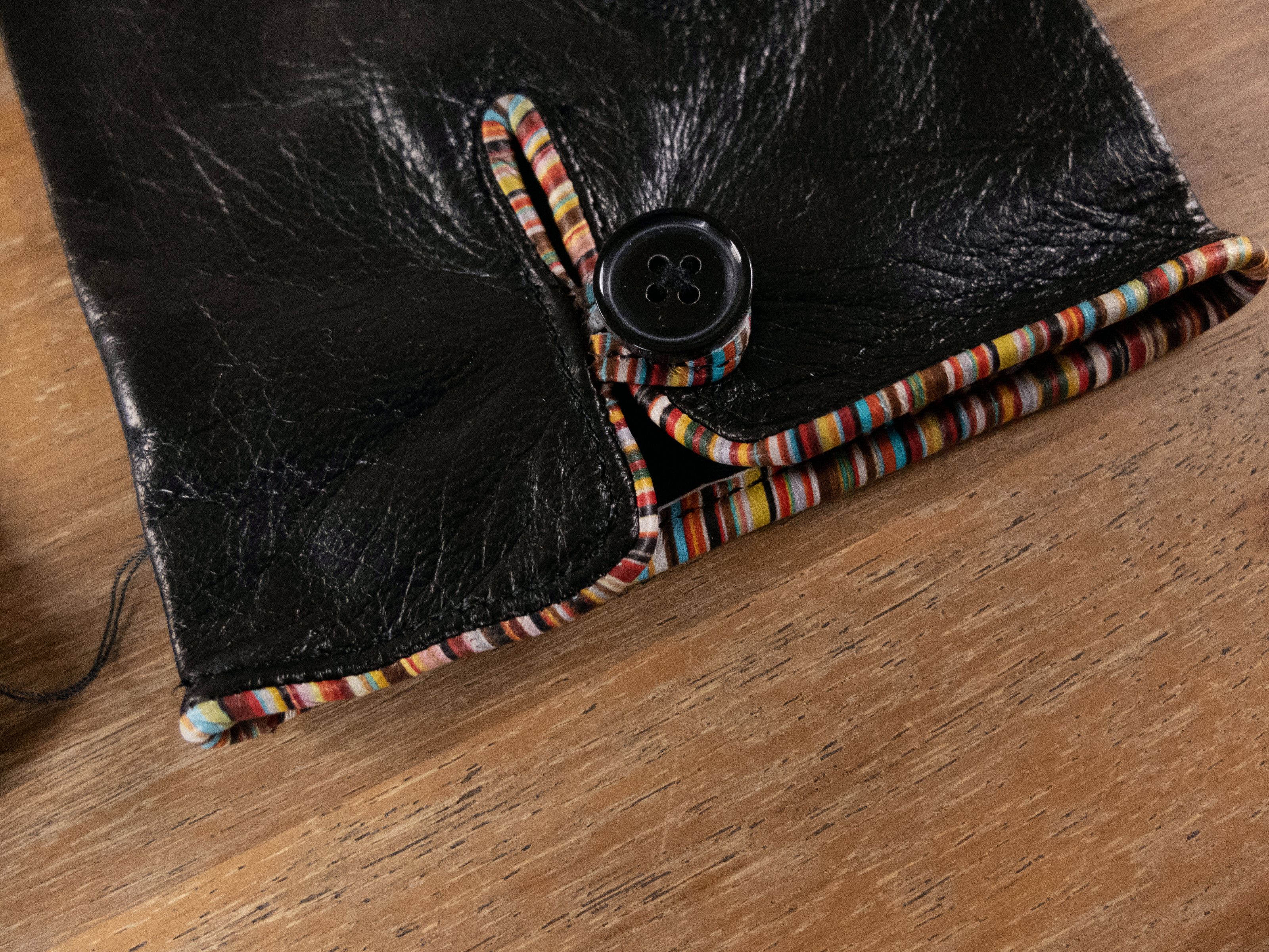 Paul Smith PAUL SMITH mainline black stripe piping leather gloves M Size ONE SIZE - 2 Thumbnail