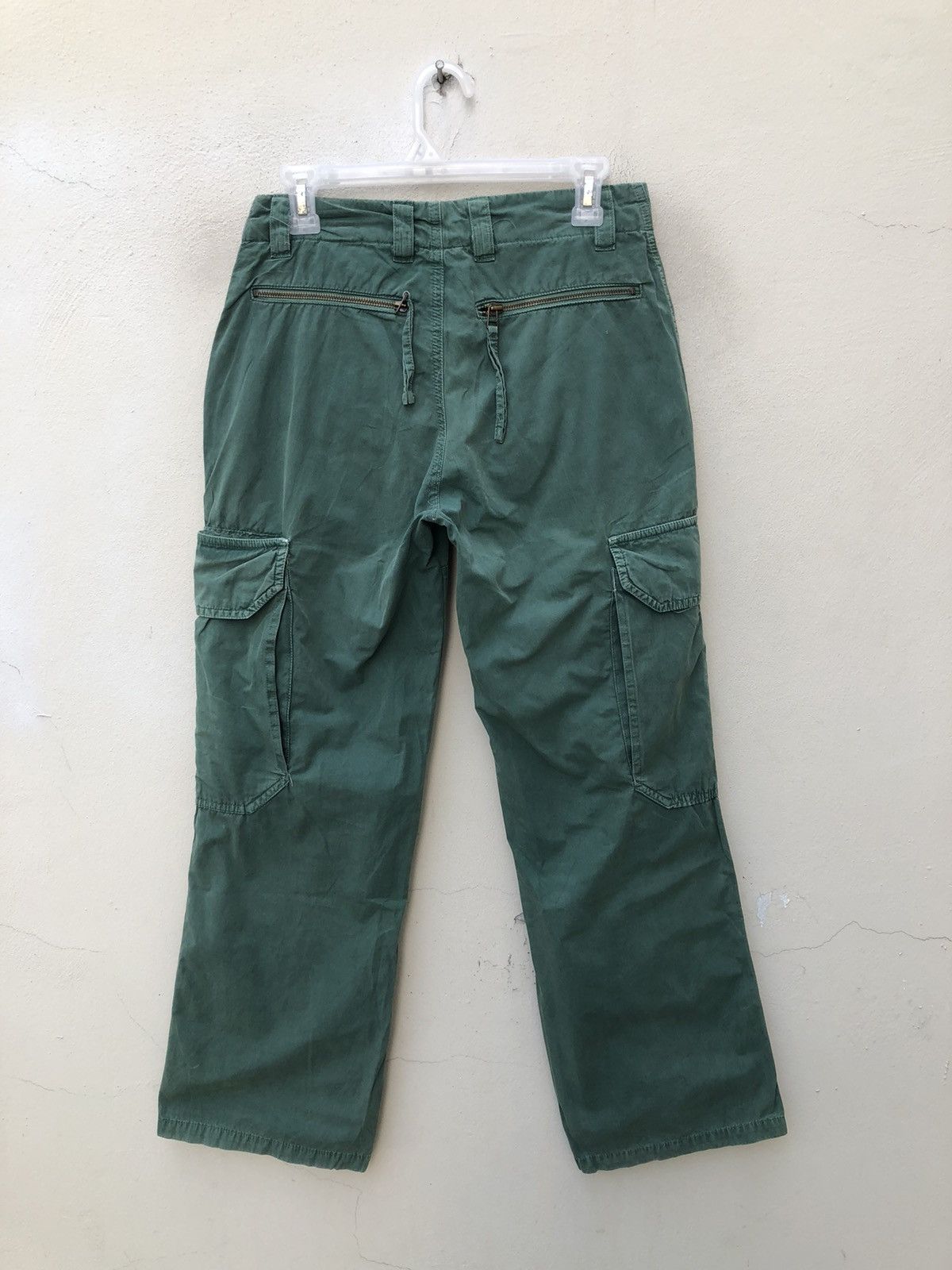 BASISBROEK × Japanese Brand × Vintage Basisbroek Vintage Green Tactical Flare Cargo Trouser Pant Size US 29 - 10 Thumbnail