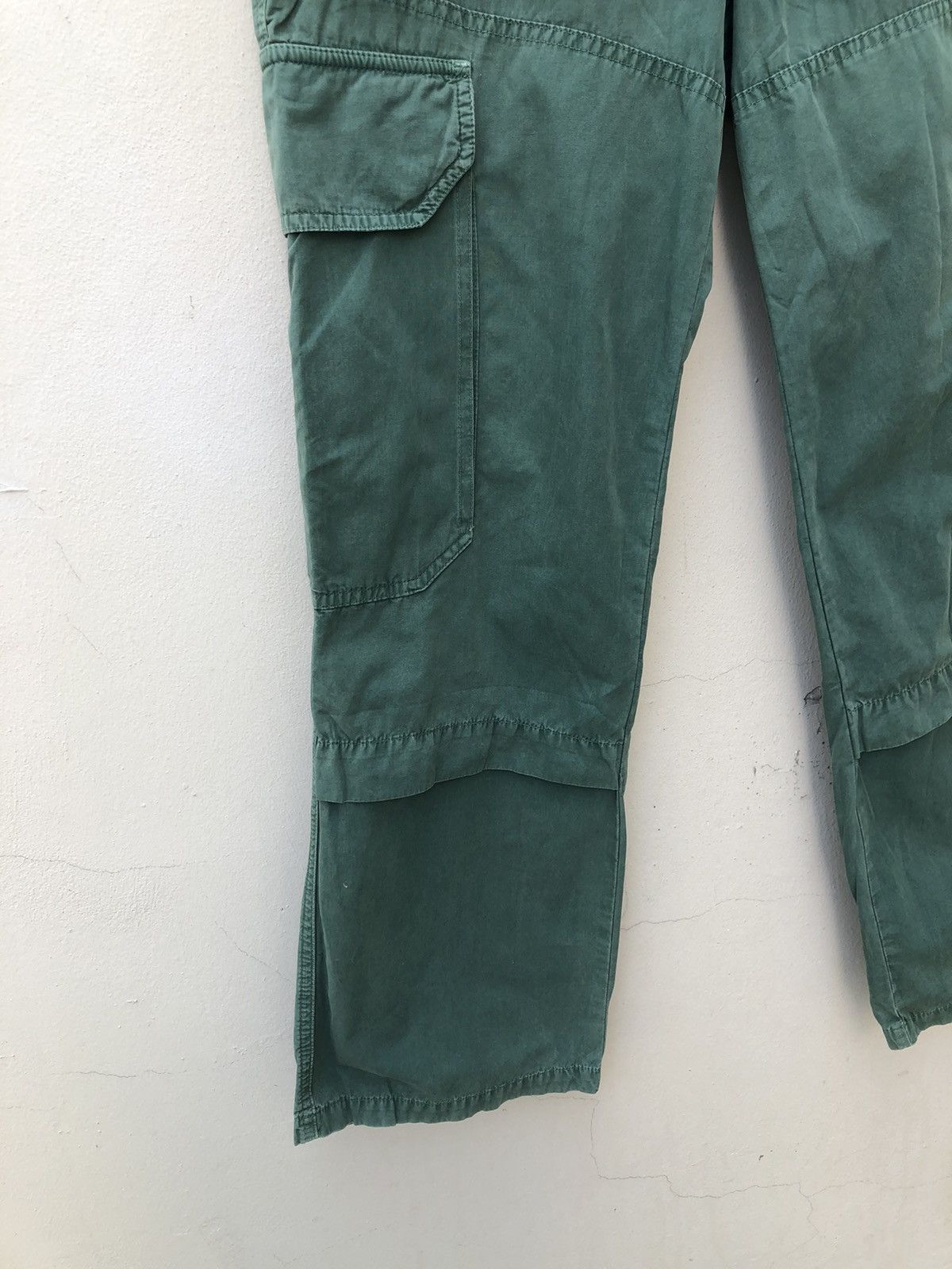BASISBROEK × Japanese Brand × Vintage Basisbroek Vintage Green Tactical Flare Cargo Trouser Pant Size US 29 - 6 Thumbnail