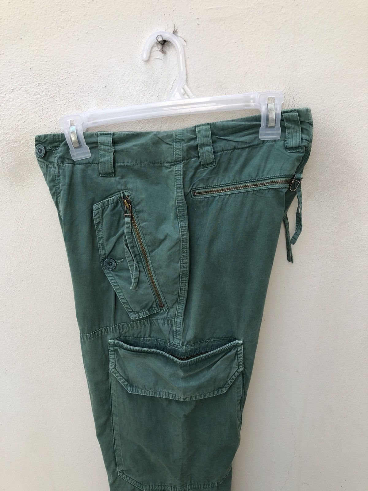 BASISBROEK × Japanese Brand × Vintage Basisbroek Vintage Green Tactical Flare Cargo Trouser Pant Size US 29 - 15 Thumbnail