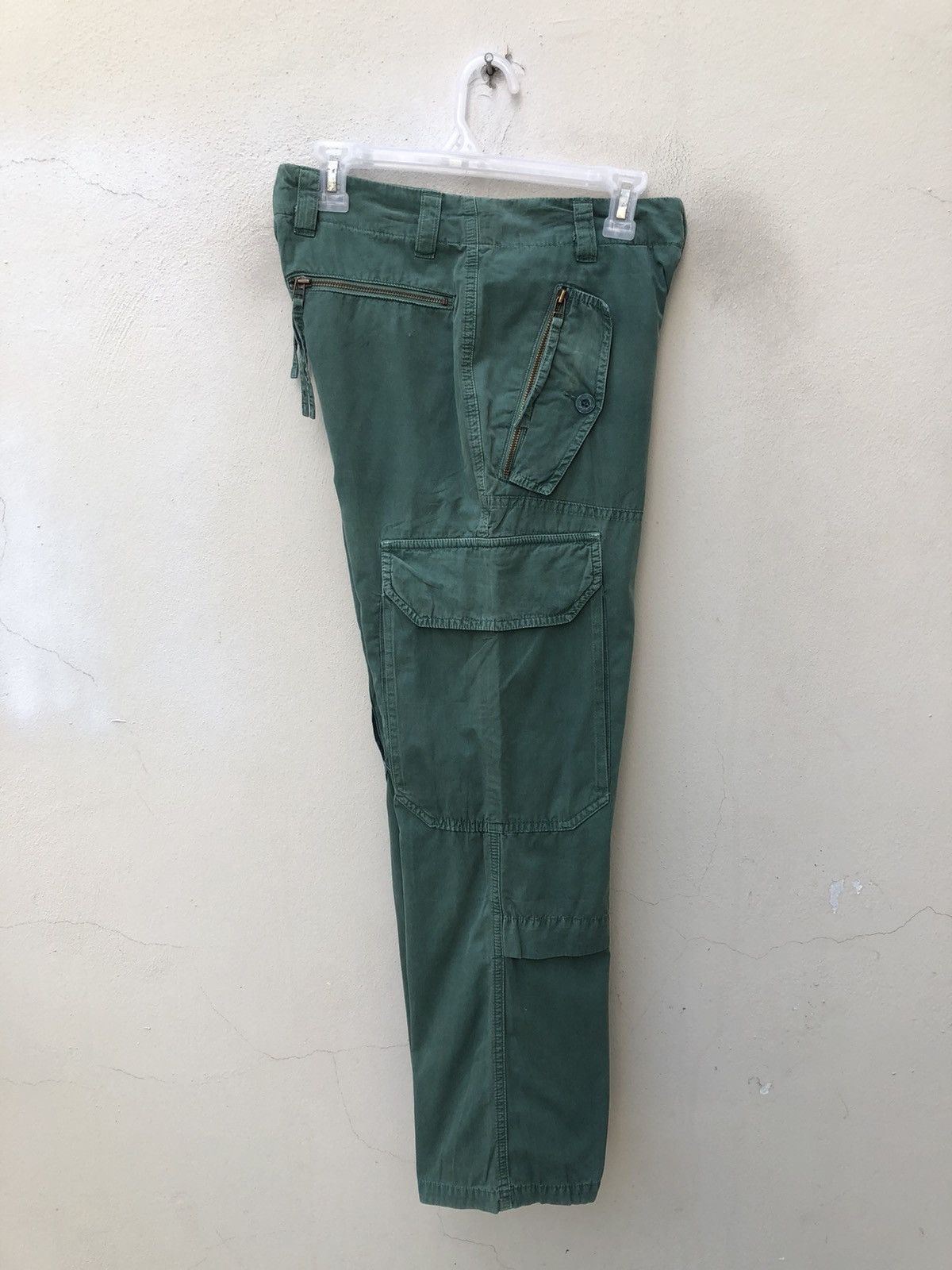 BASISBROEK × Japanese Brand × Vintage Basisbroek Vintage Green Tactical Flare Cargo Trouser Pant Size US 29 - 16 Thumbnail