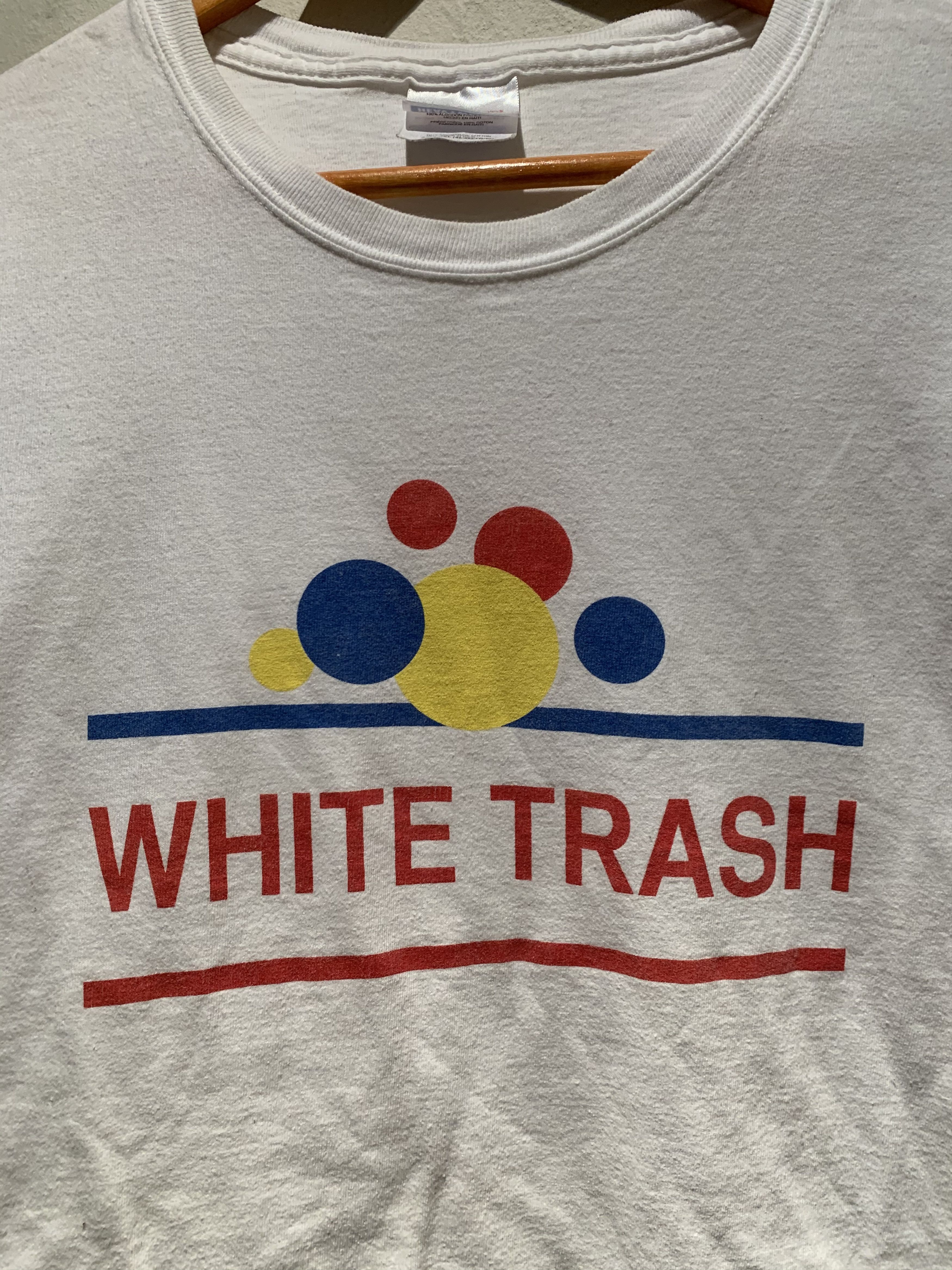 Vintage *RARE* Vintage White Trash Wonderbread Funny Comedy T-Shirt Size US XL / EU 56 / 4 - 2 Thumbnail