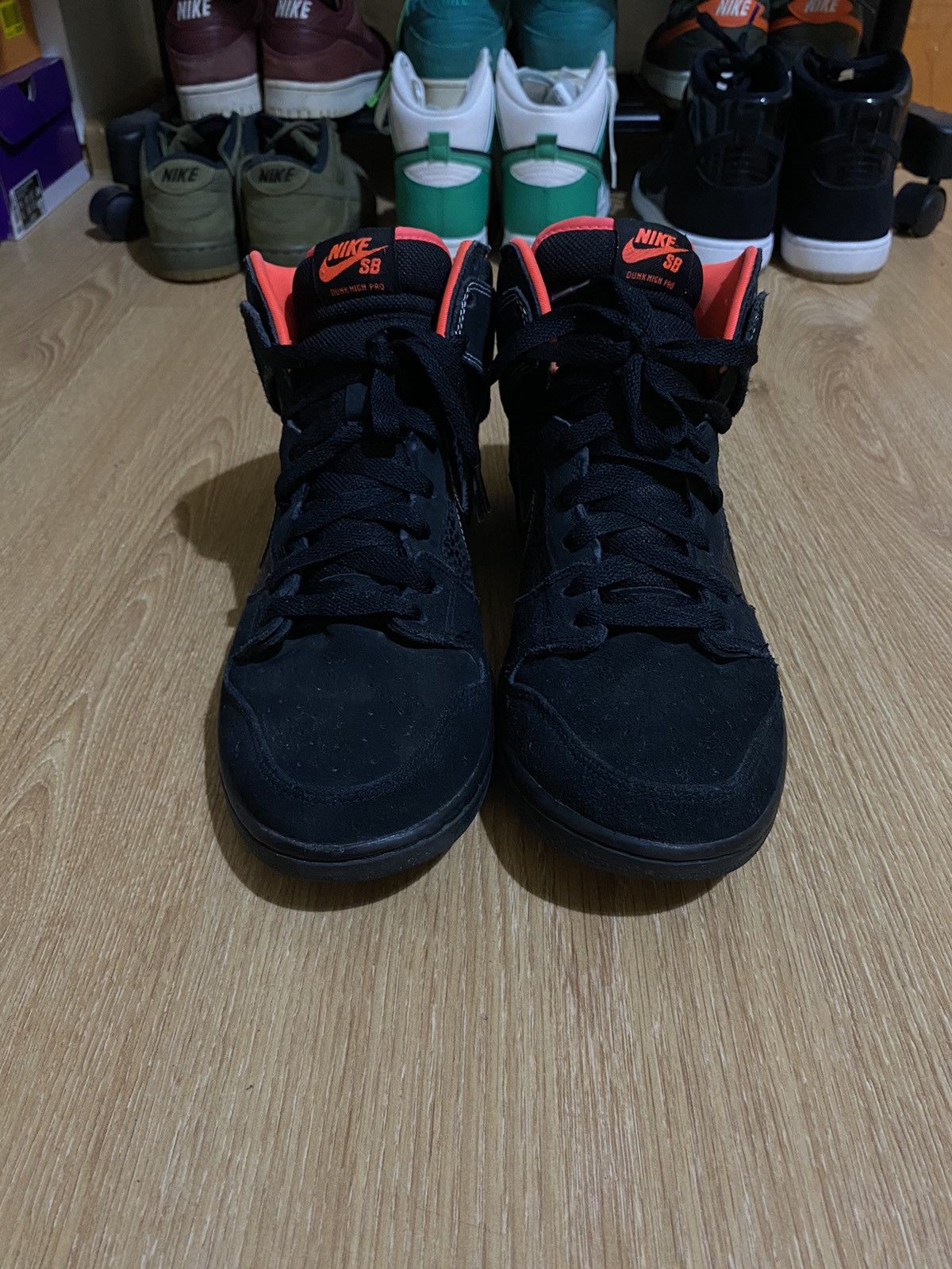 Nike Nike SB Dunk High Black Safari Atomic Red Size US 11 / EU 44 - 2 Thumbnail