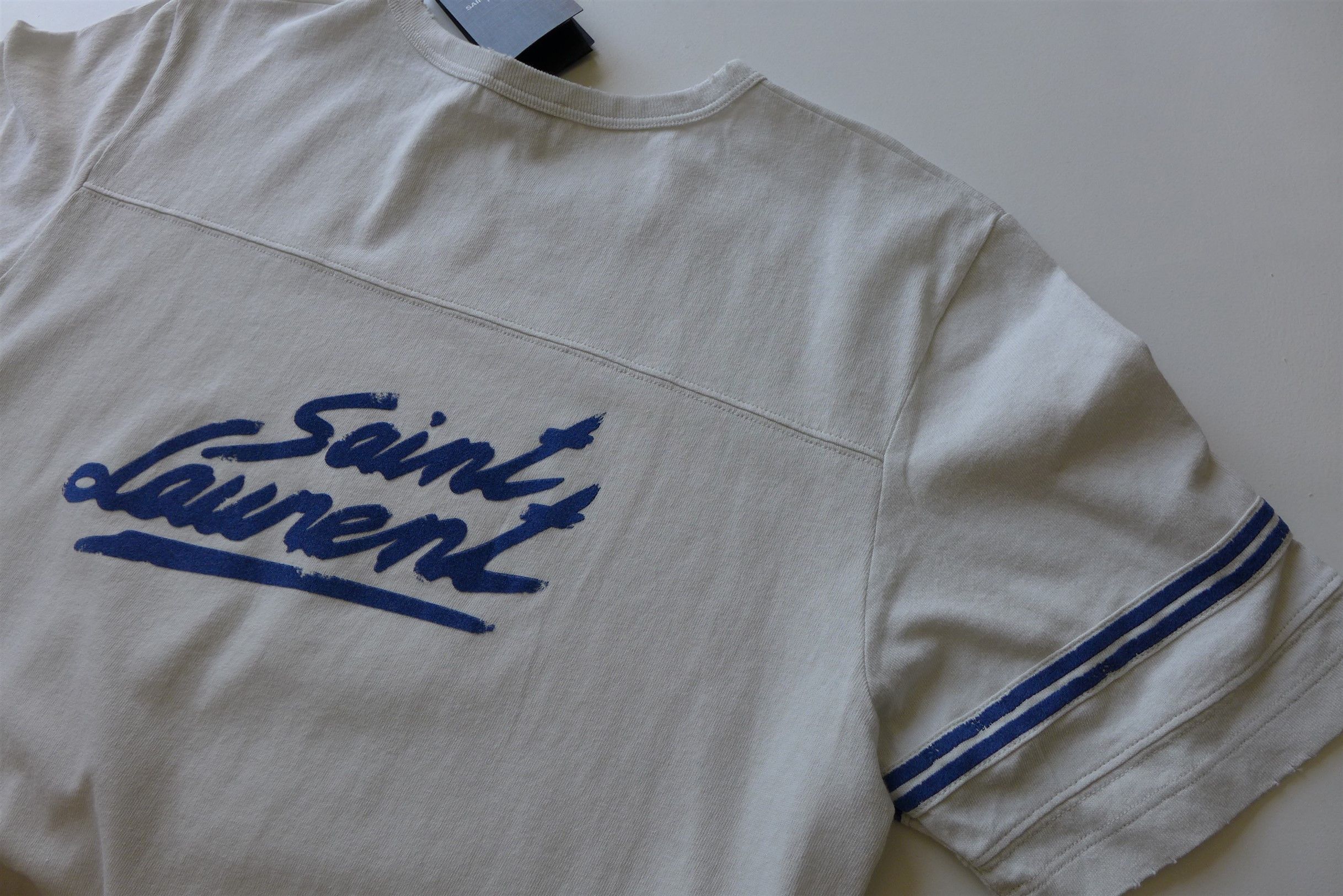 Saint Laurent Paris Saint Laurent 50s Signature Print Destroyed T-shirt Size US S / EU 44-46 / 1 - 5 Thumbnail