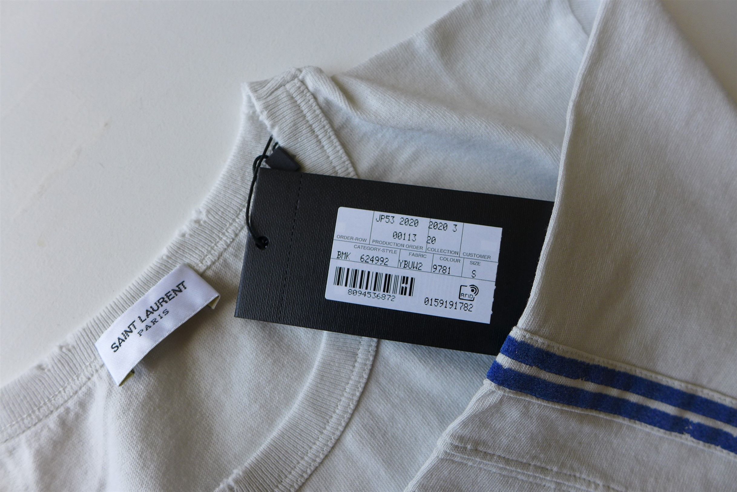 Saint Laurent Paris Saint Laurent 50s Signature Print Destroyed T-shirt Size US S / EU 44-46 / 1 - 10 Thumbnail