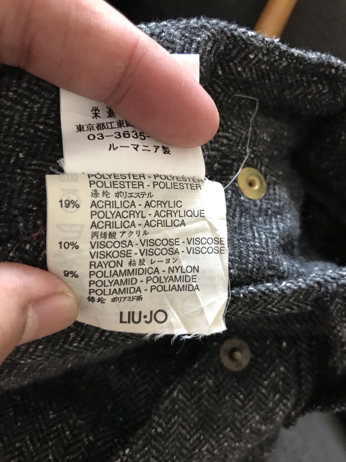 Designer × Japanese Brand L.J Herringbone Cropped Buckle Wool Trousers Size US 28 / EU 44 - 15 Thumbnail