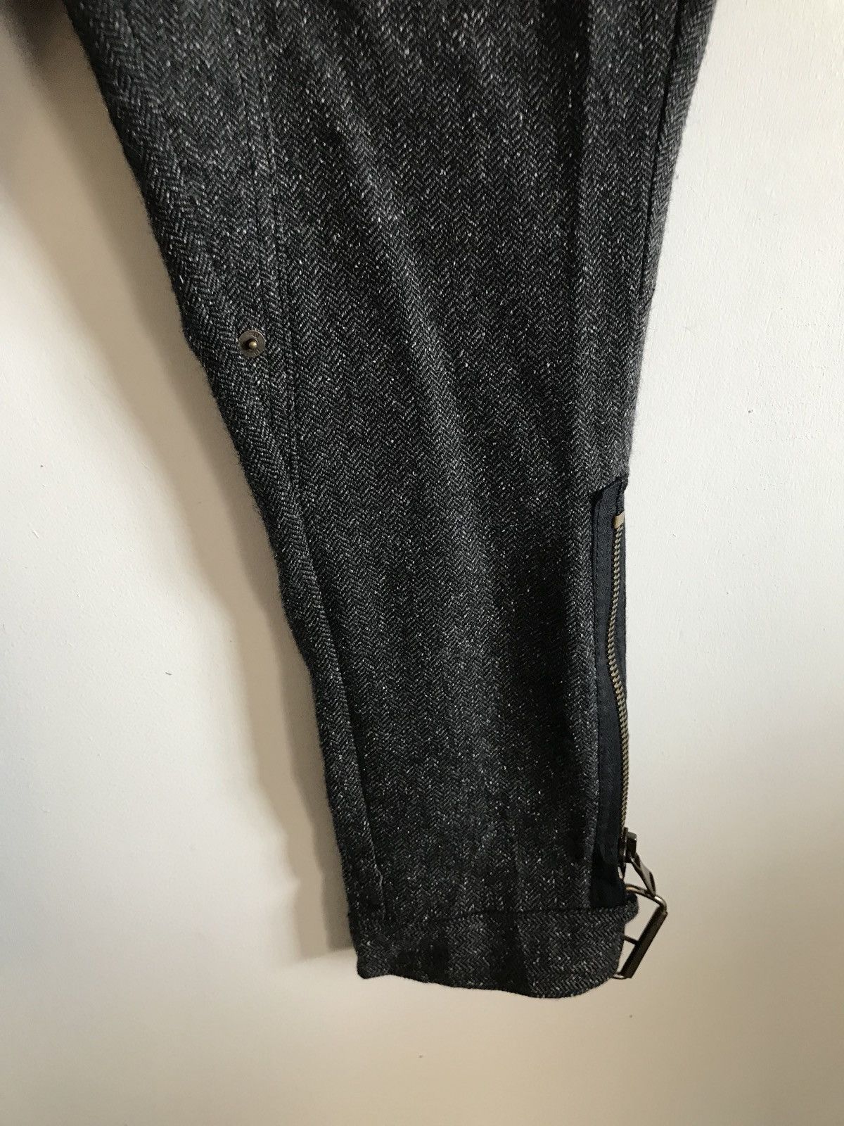 Designer × Japanese Brand L.J Herringbone Cropped Buckle Wool Trousers Size US 28 / EU 44 - 7 Thumbnail
