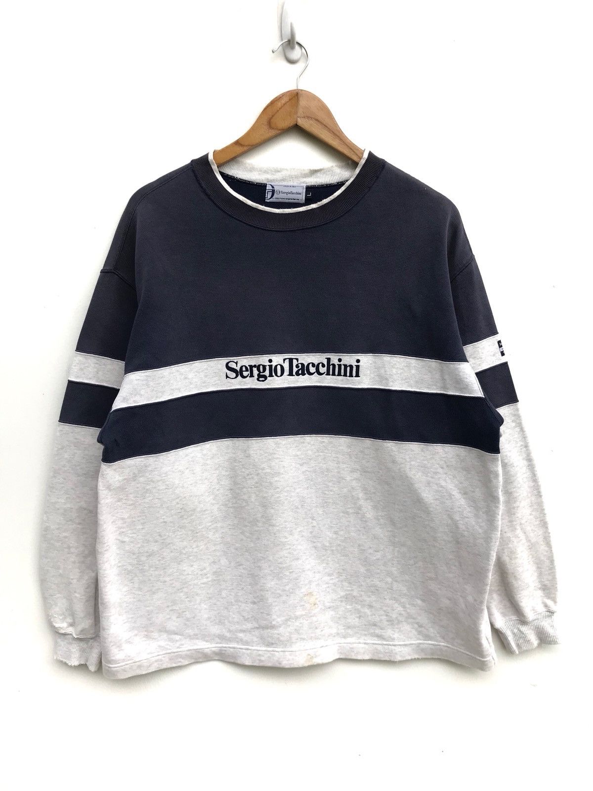 Sergio Tacchini Vintage Sergio Tacchini Big Logo Sweatshirt Size US L / EU 52-54 / 3 - 1 Thumbnail
