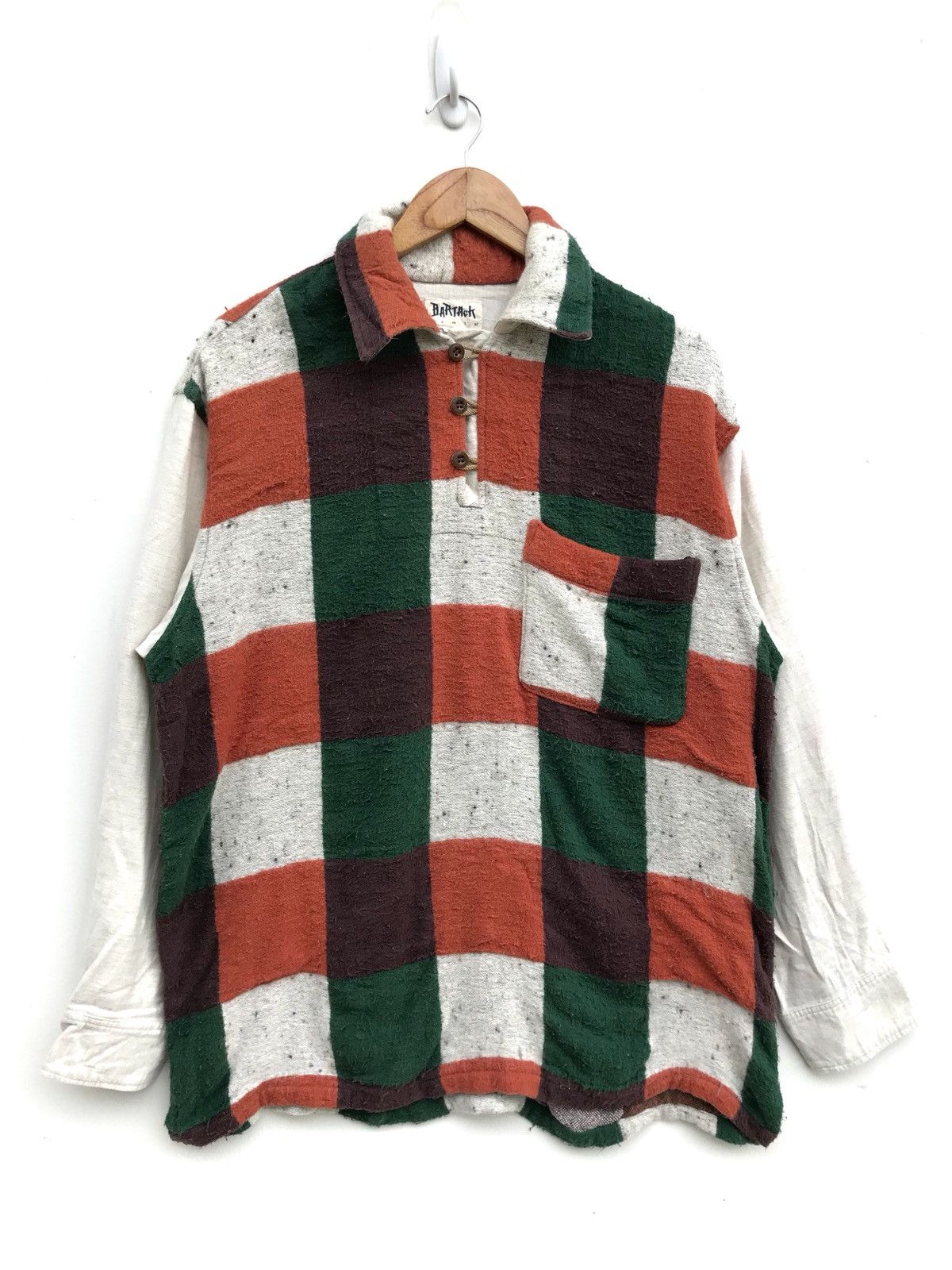 Japanese Brand Japanese Brand Bartack Big Checked Half Neck Button Shirts Size US M / EU 48-50 / 2 - 1 Thumbnail
