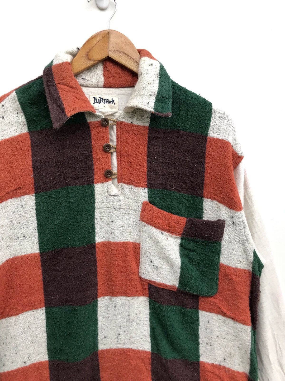 Japanese Brand Japanese Brand Bartack Big Checked Half Neck Button Shirts Size US M / EU 48-50 / 2 - 4 Thumbnail