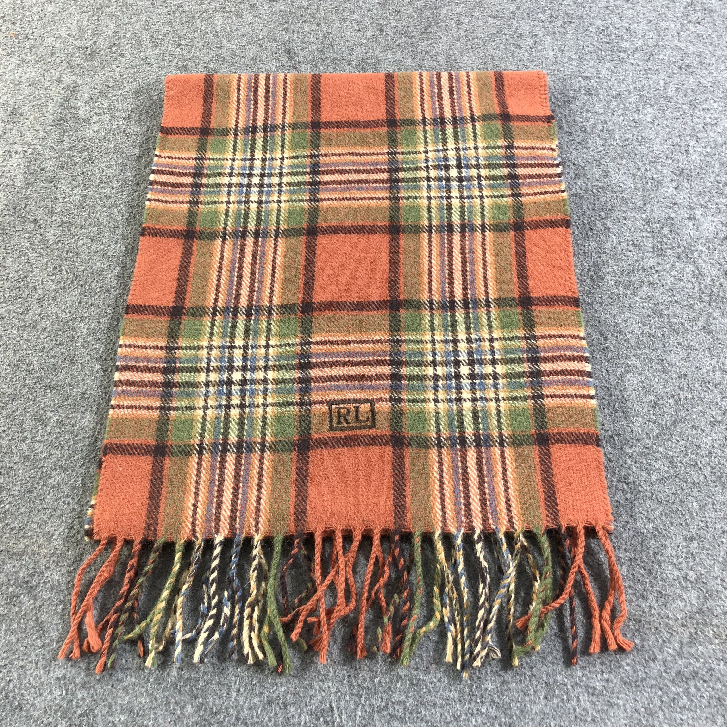 Ralph Lauren Ralph Lauren Tartan Wool Scarf Muffler V1348 Size ONE SIZE - 2 Thumbnail