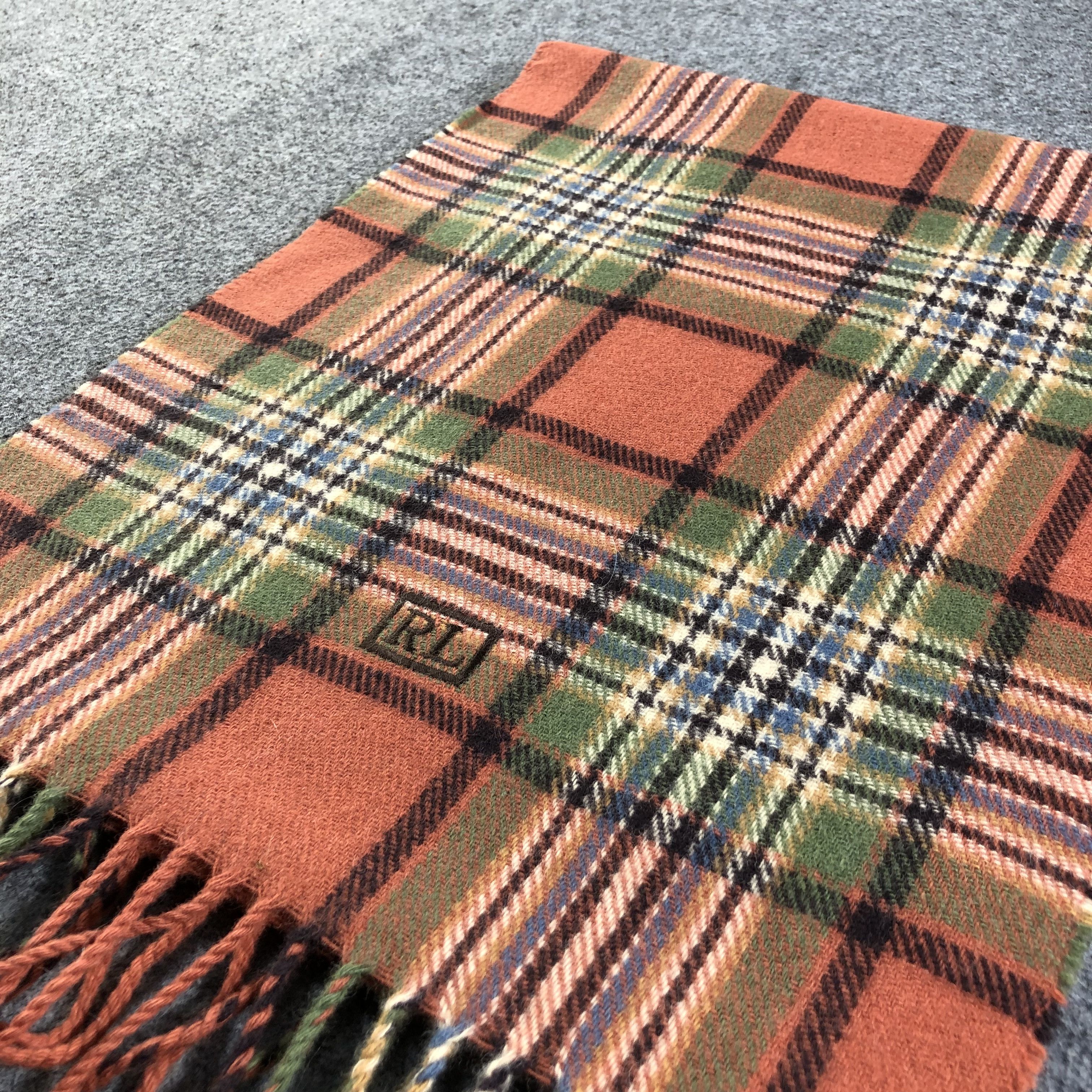 Ralph Lauren Ralph Lauren Tartan Wool Scarf Muffler V1348 Size ONE SIZE - 3 Thumbnail