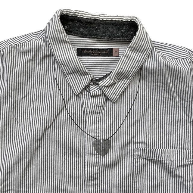 image of Undercover Aw05 Art And Craft Guitar Pick Shirt in Striped, Men's (Size Medium)