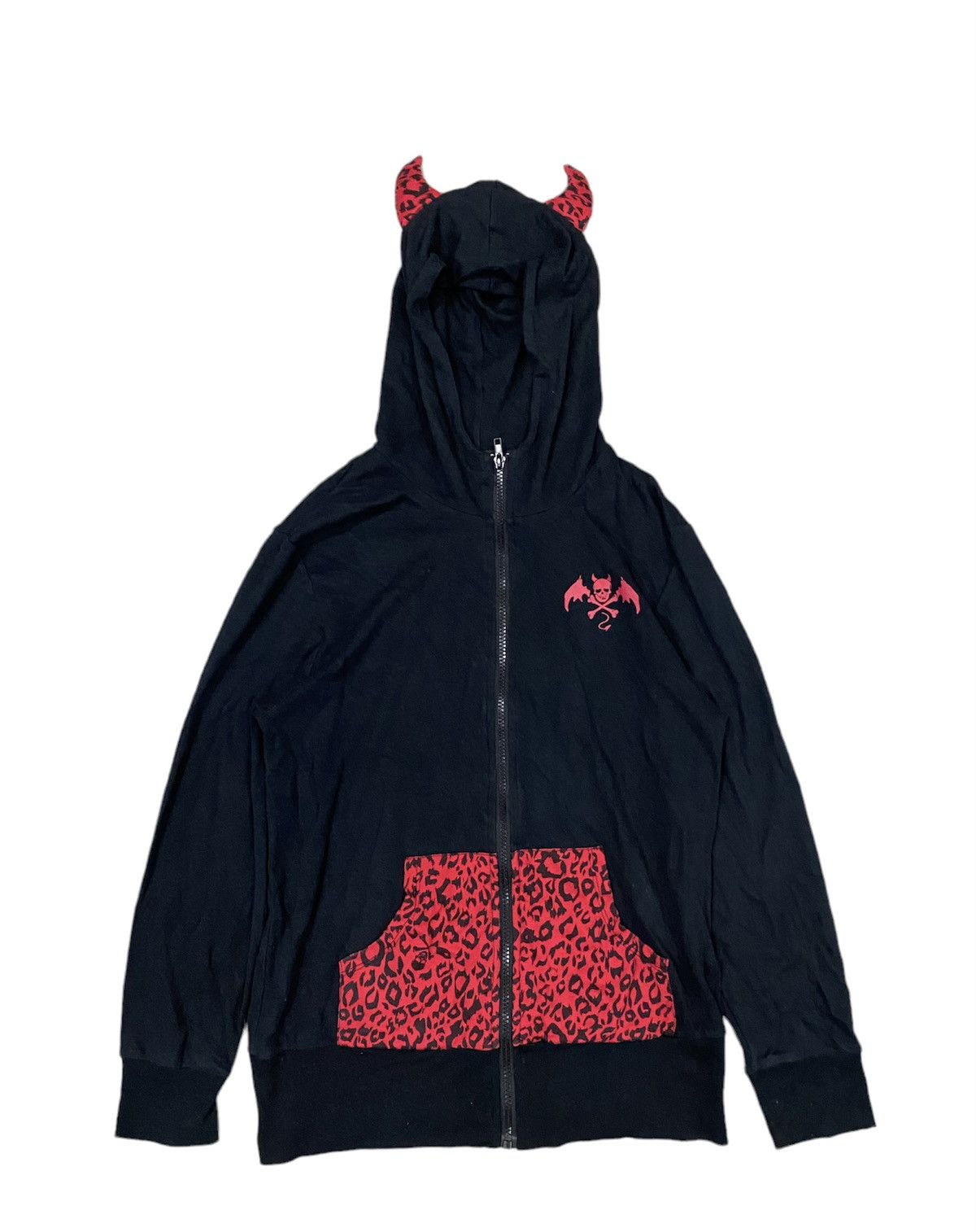 image of 20471120 x Lovers Rock 90's Lovers Rock Devil Ear Horn Hoodie in Black, Men's (Size Medium)