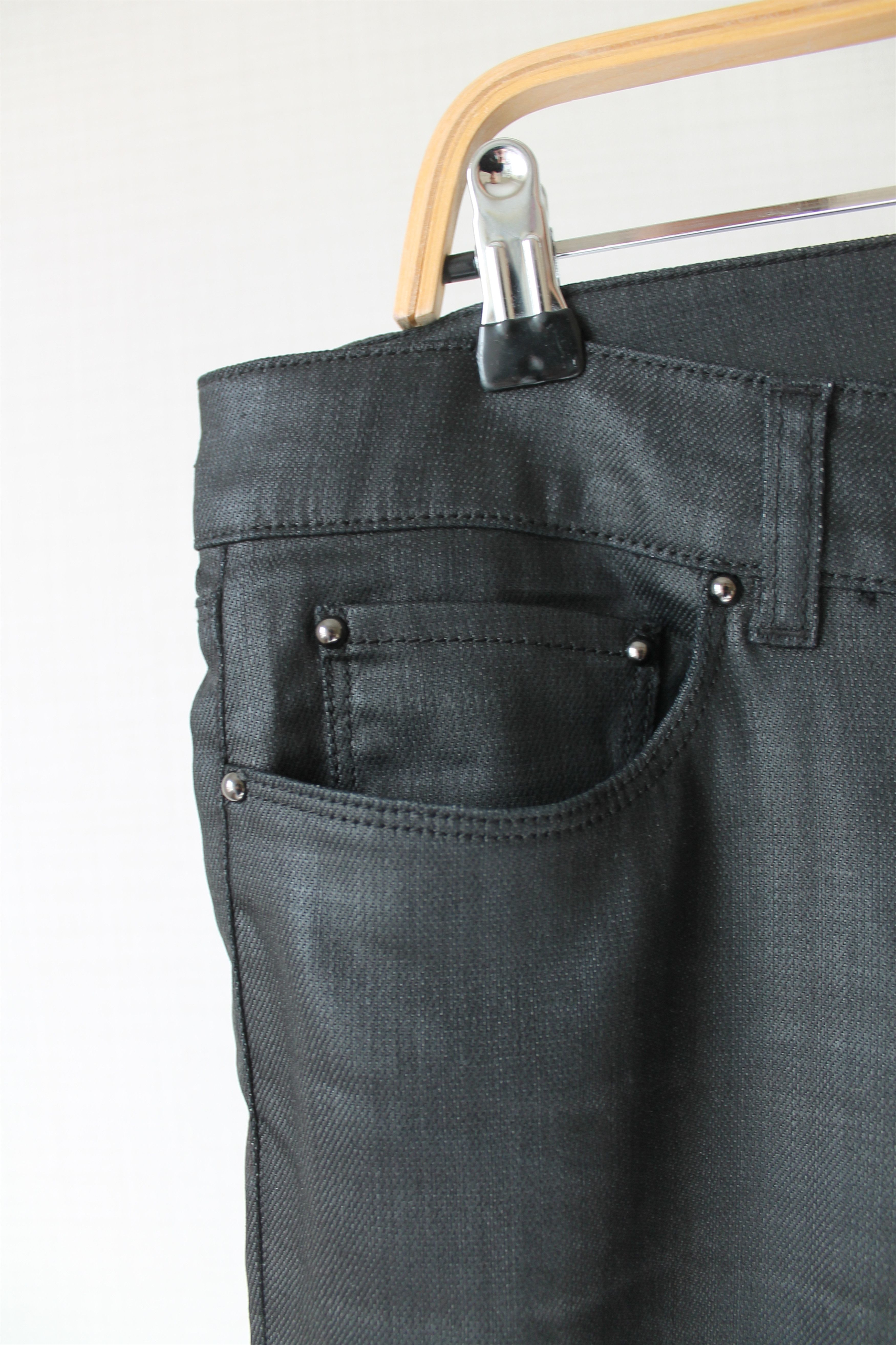 Prada PRADA Skinny Coated denim Unisex Pants Contour Fit Black Size 31" - 5 Thumbnail