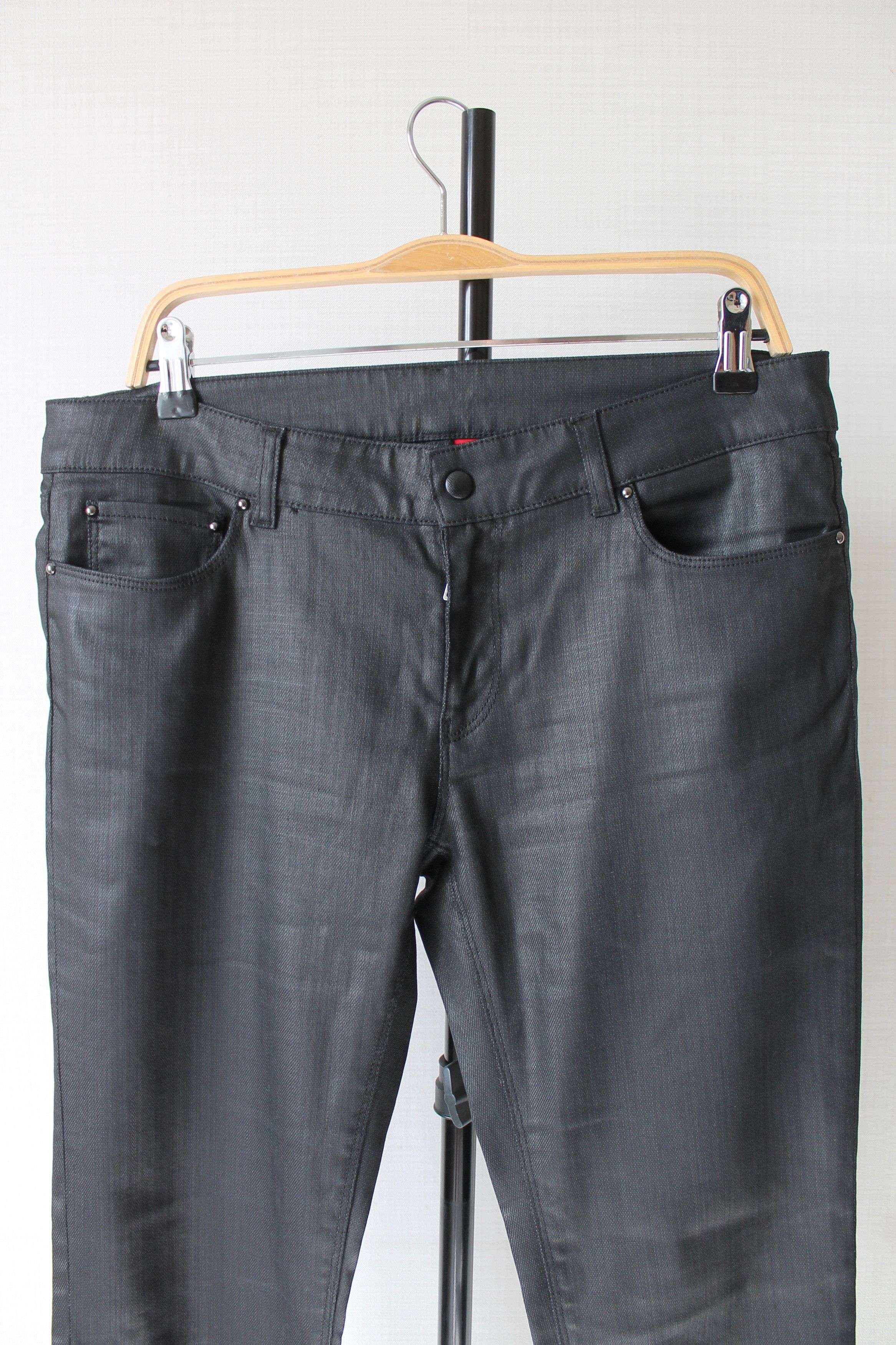 Prada PRADA Skinny Coated denim Unisex Pants Contour Fit Black Size 31" - 4 Thumbnail