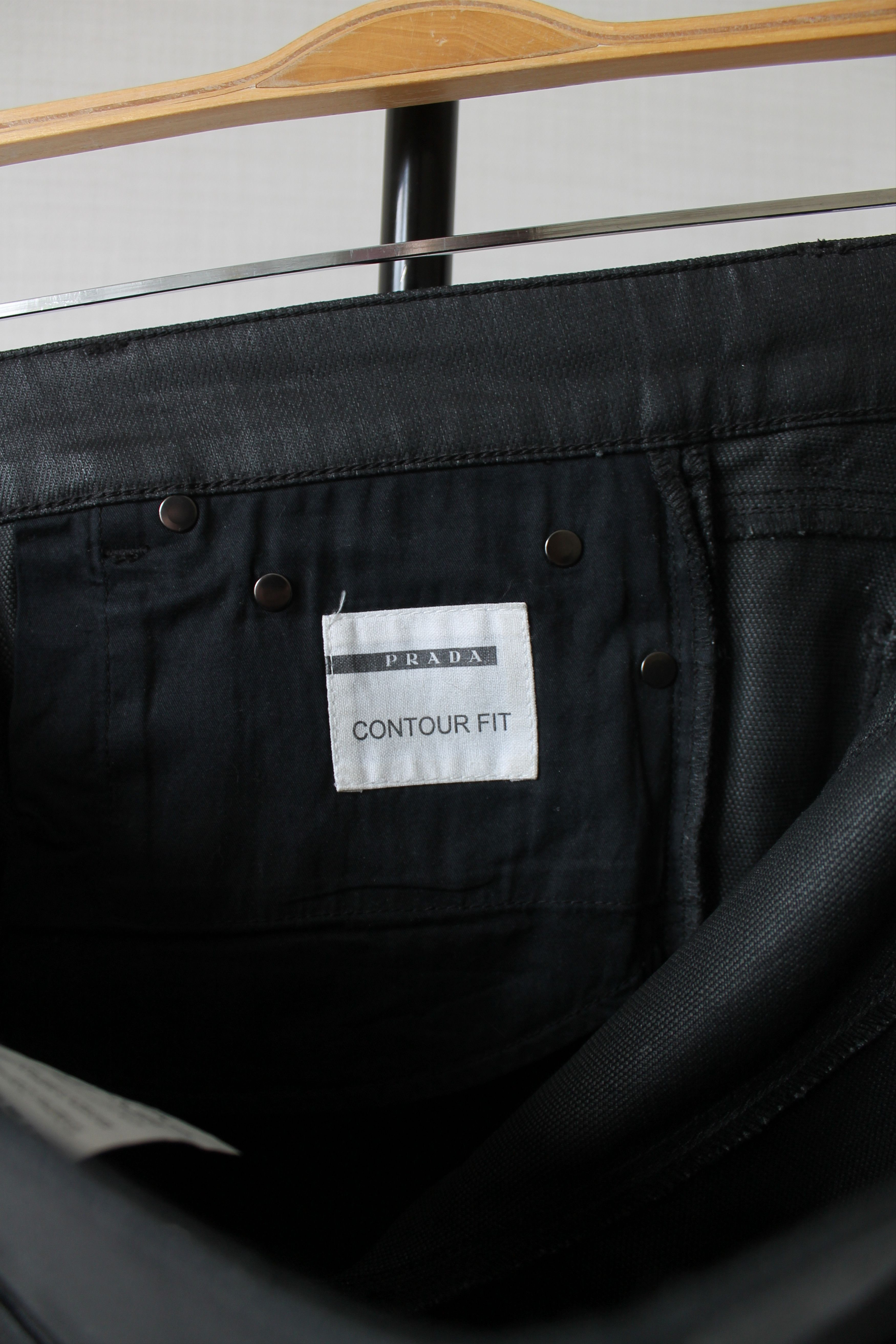 Prada PRADA Skinny Coated denim Unisex Pants Contour Fit Black Size 31" - 15 Thumbnail