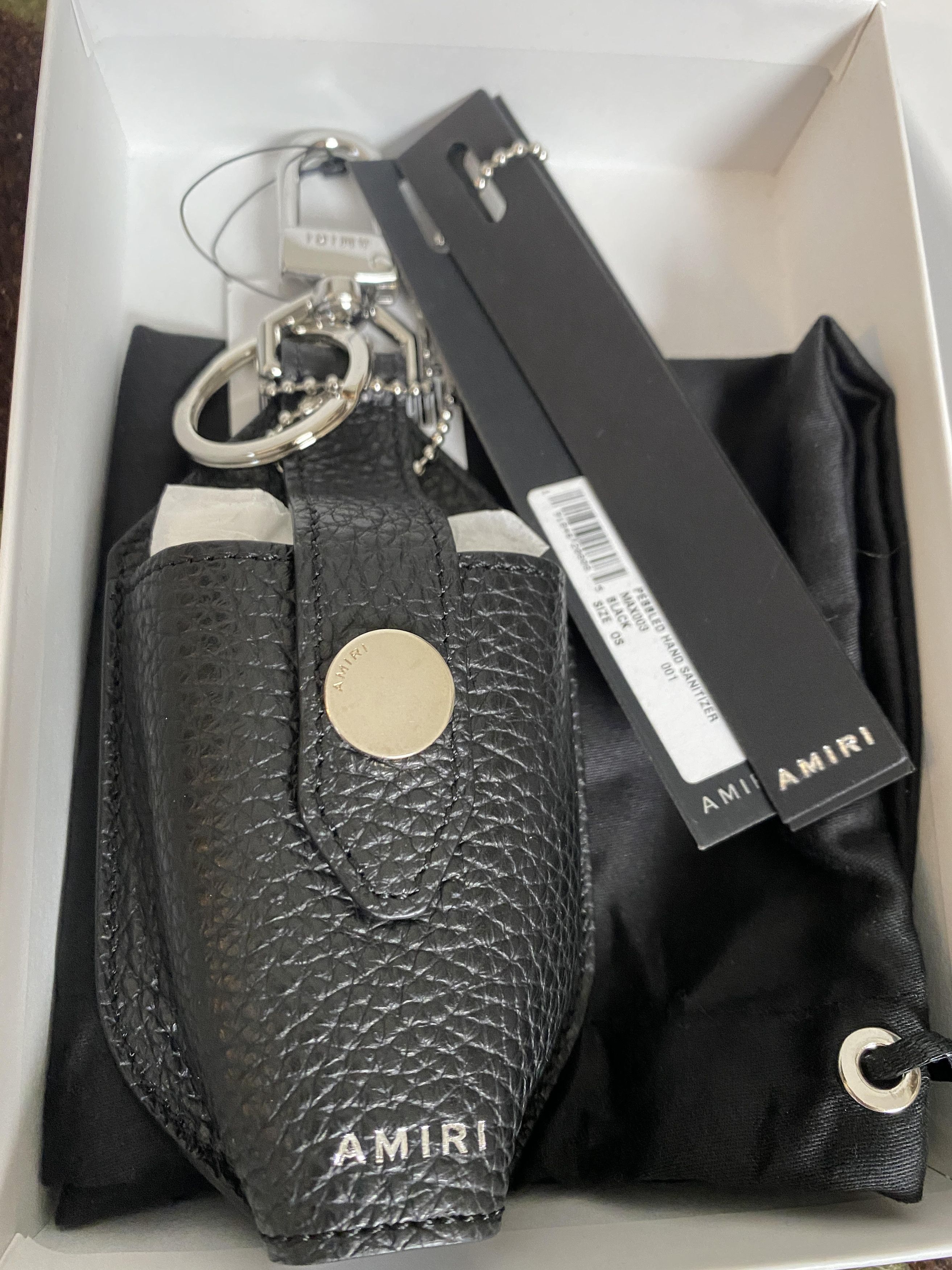 Amiri Amiri Leather Pouch Black pebbled grain hand sanitizer Size ONE SIZE - 1 Thumbnail
