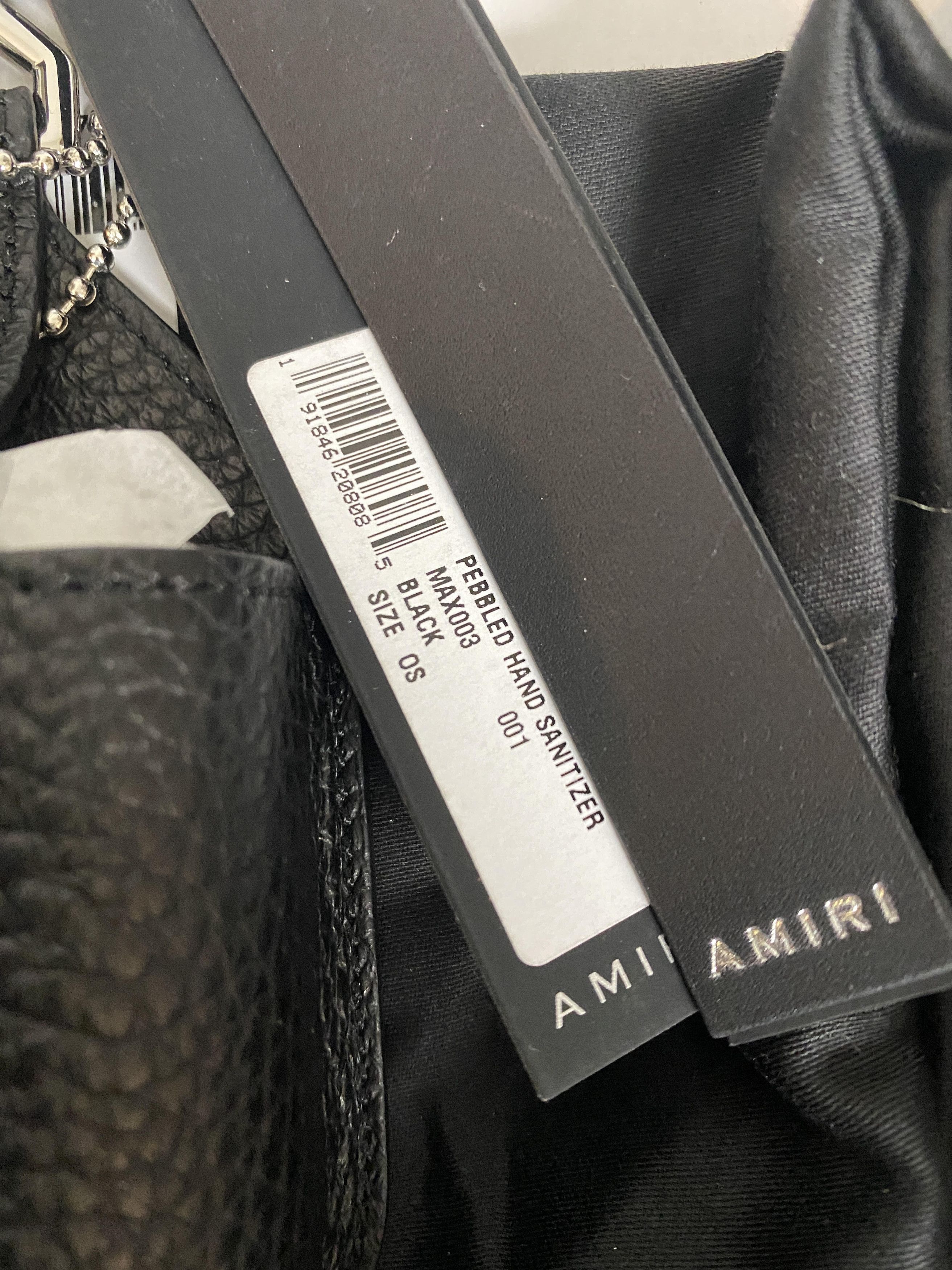 Amiri Amiri Leather Pouch Black pebbled grain hand sanitizer Size ONE SIZE - 2 Thumbnail