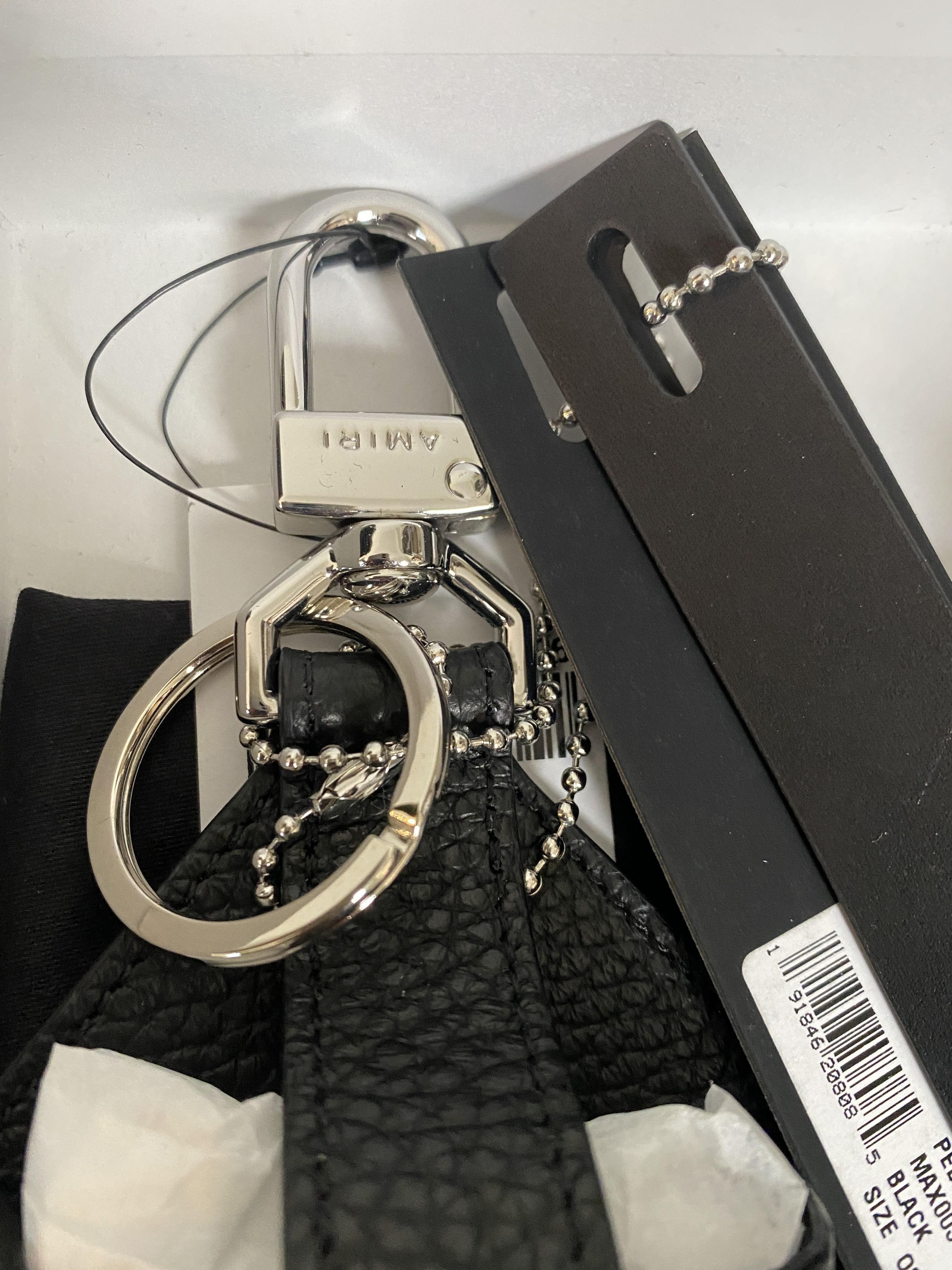 Amiri Amiri Leather Pouch Black pebbled grain hand sanitizer Size ONE SIZE - 3 Thumbnail