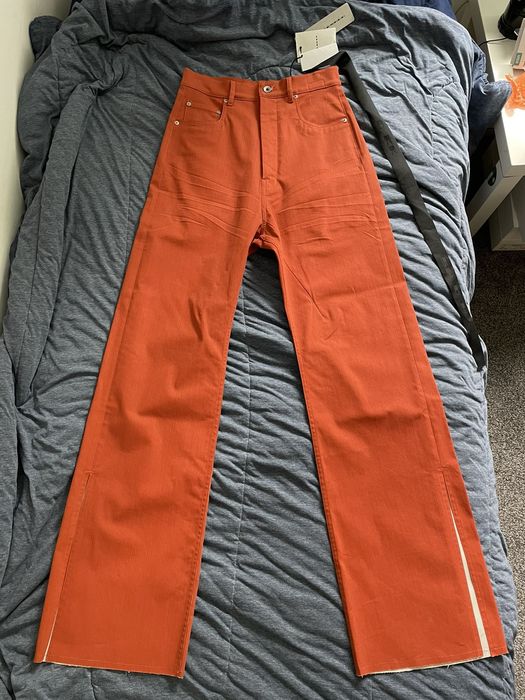 Rick Owens [NEW] SS22 Fogachine Orange Split Hem Geth Jeans | Grailed