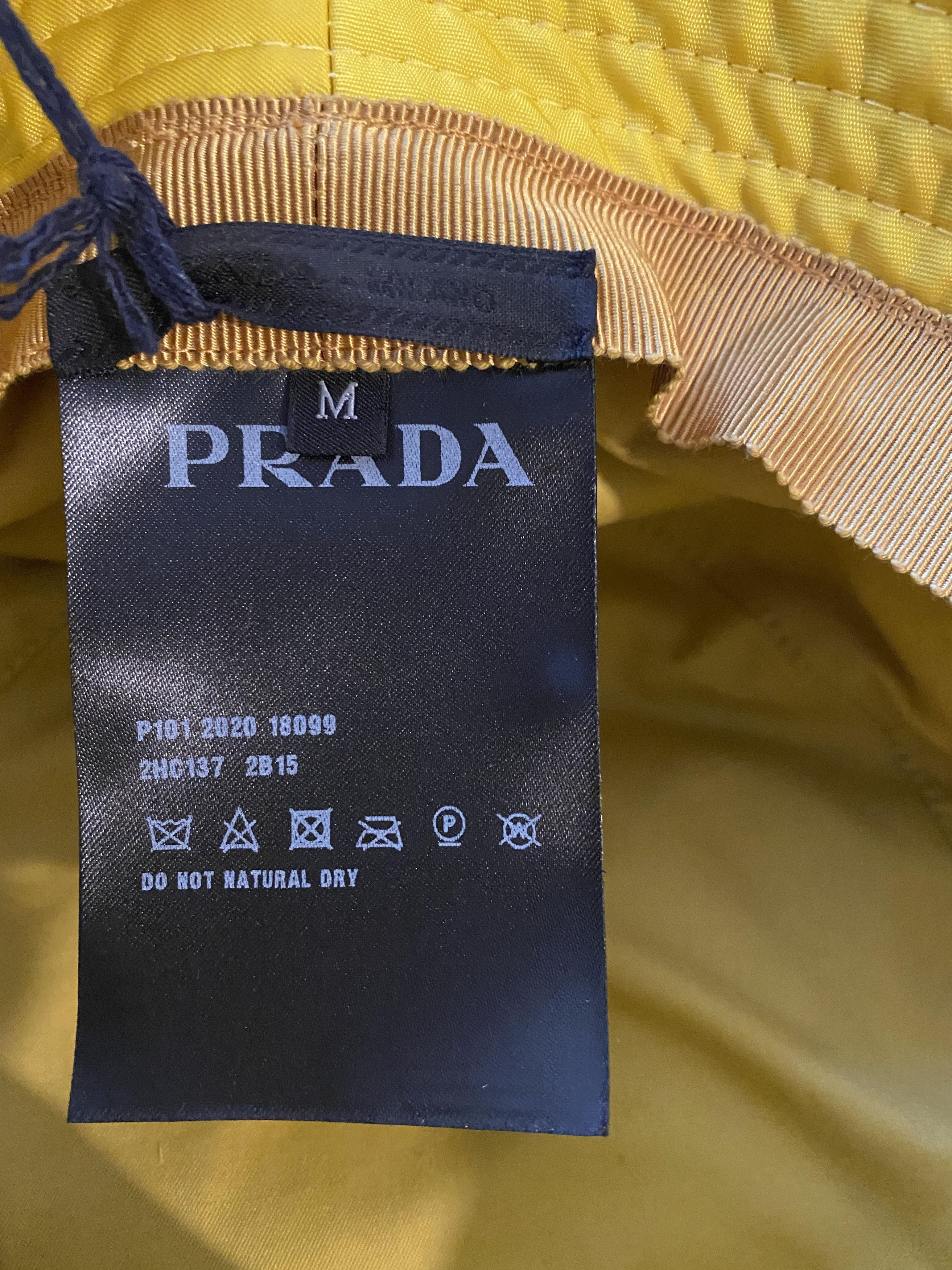 Prada [medium] Nylon Yellow Pineapple Bucket Hat Silver tone Size ONE SIZE - 2 Thumbnail