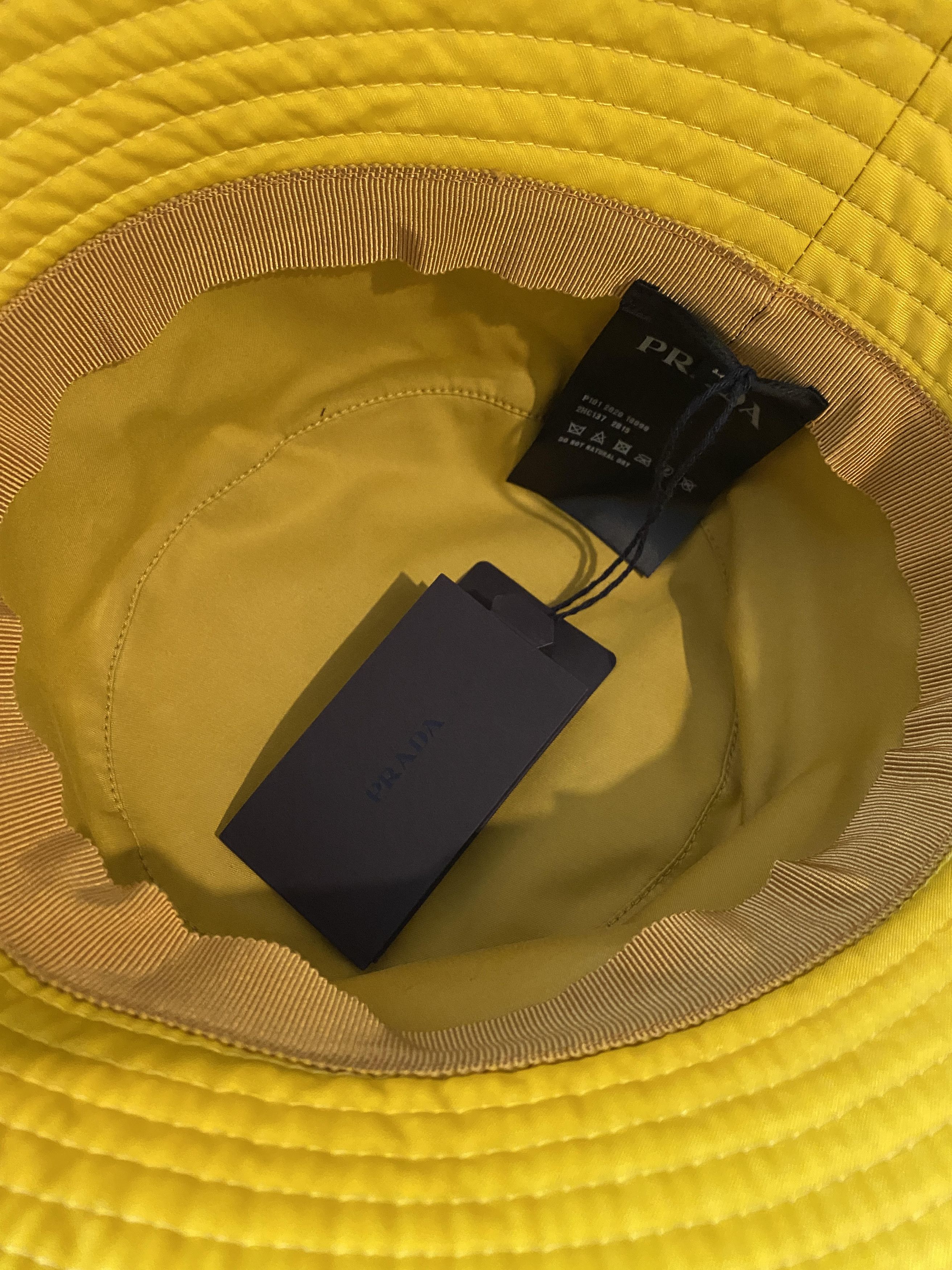 Prada [medium] Nylon Yellow Pineapple Bucket Hat Silver tone Size ONE SIZE - 7 Thumbnail