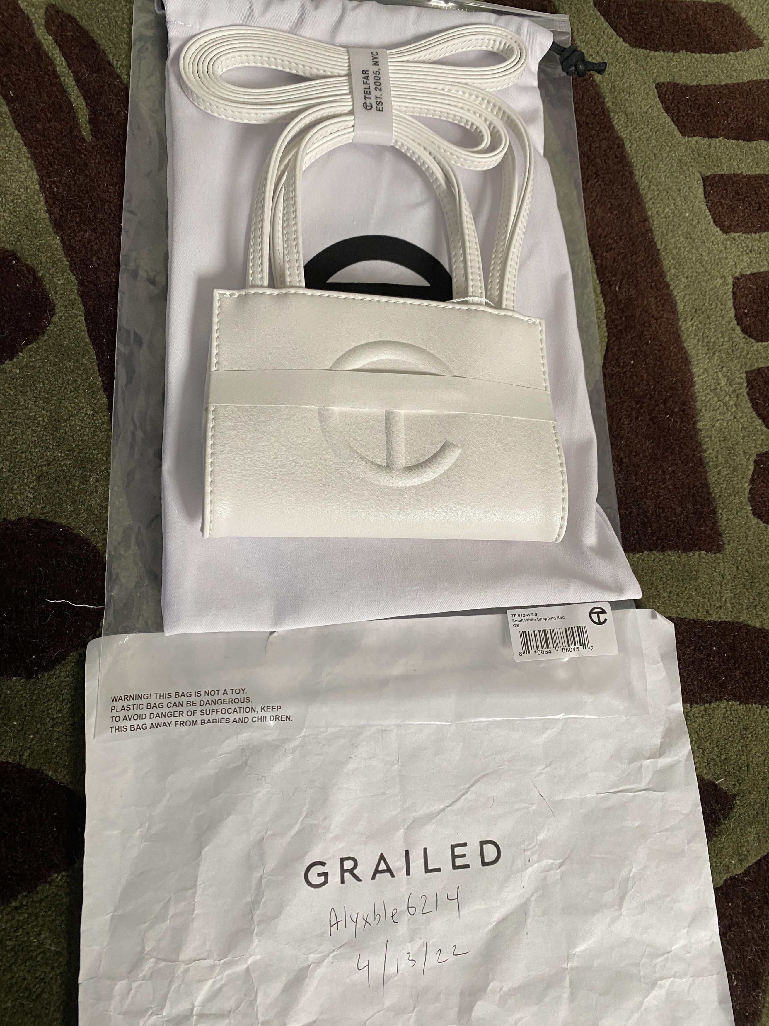 Telfar telfar small shopping bag tote-white Size ONE SIZE - 5 Thumbnail