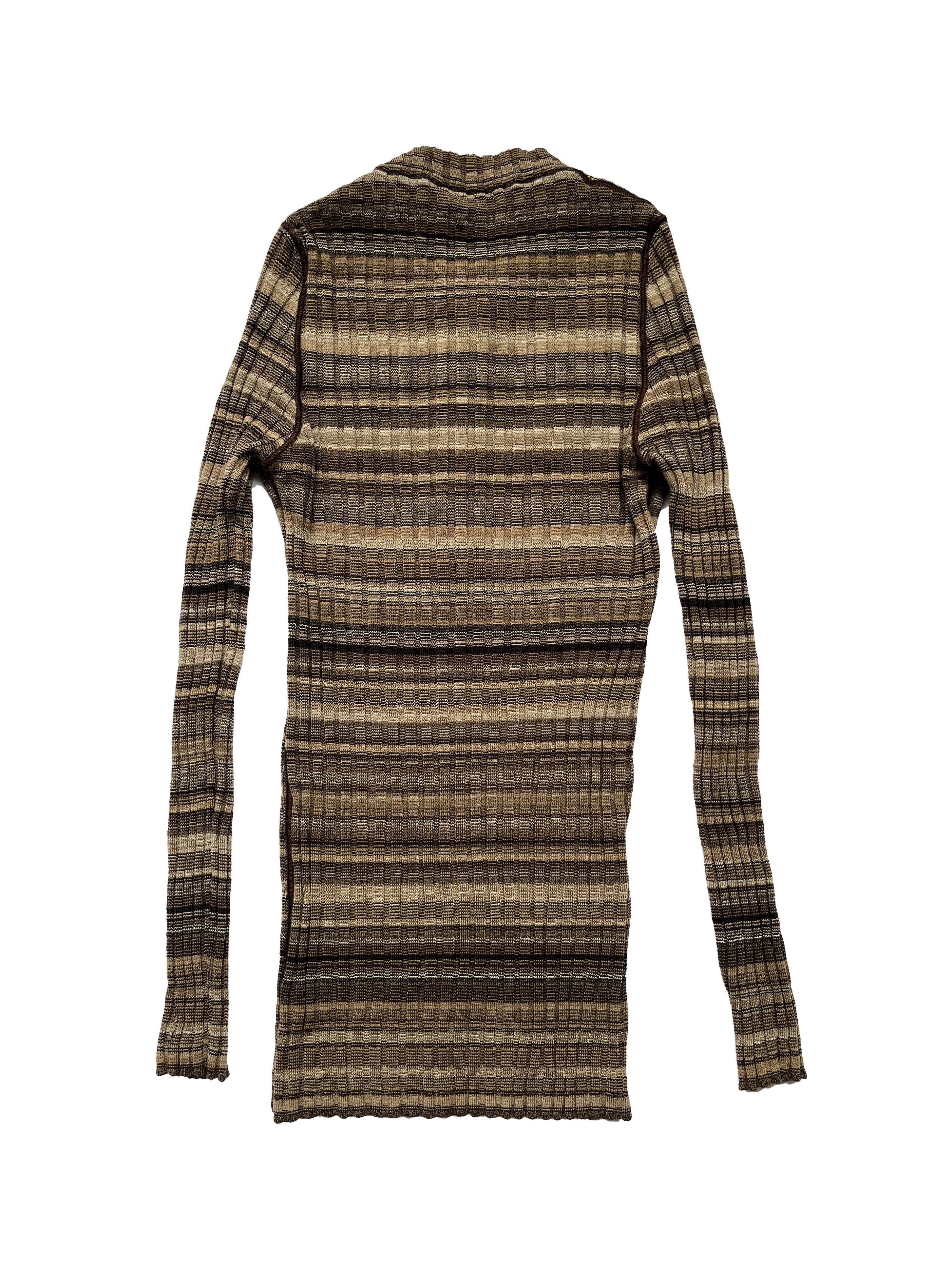 Dolce & Gabbana ⚡️QUICK SALE⚡️Dolce & Gabbana Brown Striped Stretchy Knit Size S / US 4 / IT 40 - 2 Thumbnail