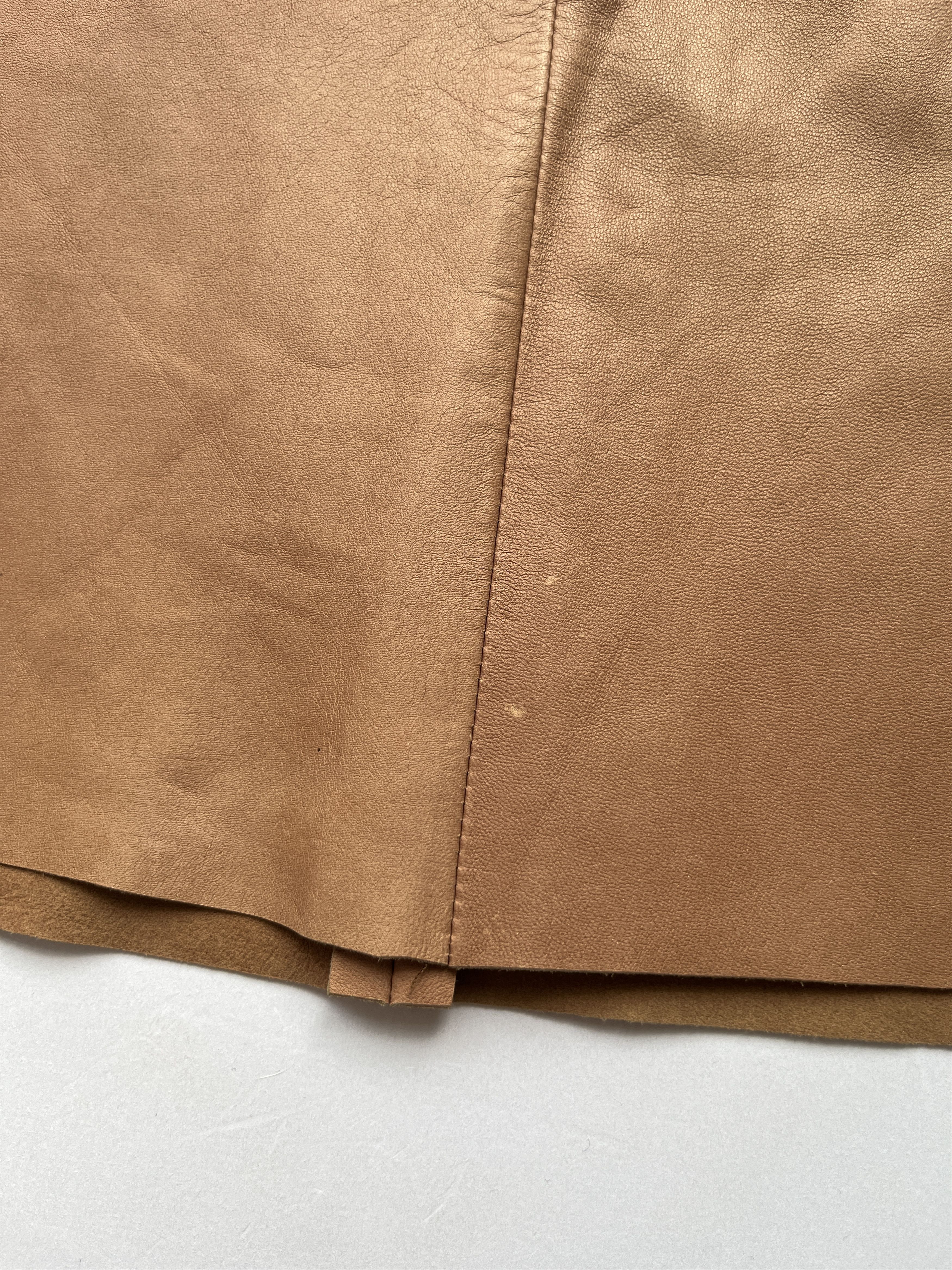 Miu Miu ⚡️QUICK SALE⚡️Miu Miu Brown Leather A-line Skirt Size 30" / US 8 / IT 44 - 6 Thumbnail