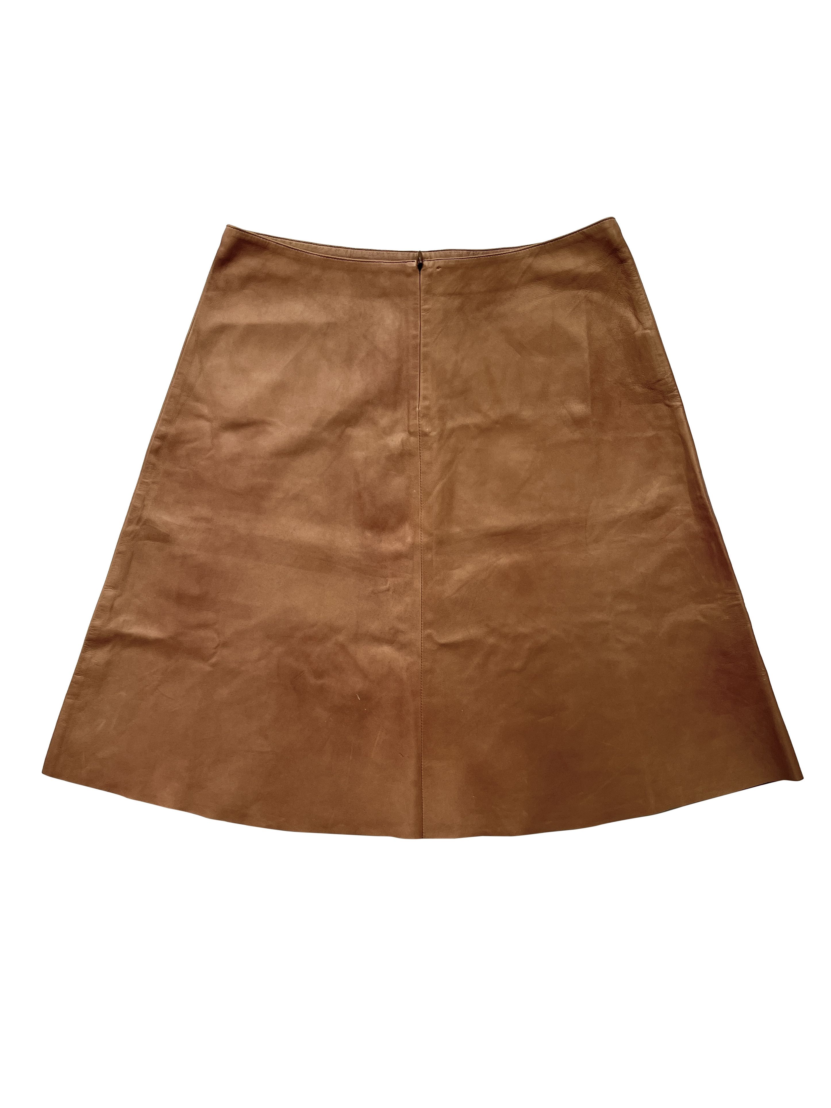 Miu Miu ⚡️QUICK SALE⚡️Miu Miu Brown Leather A-line Skirt Size 30" / US 8 / IT 44 - 2 Thumbnail