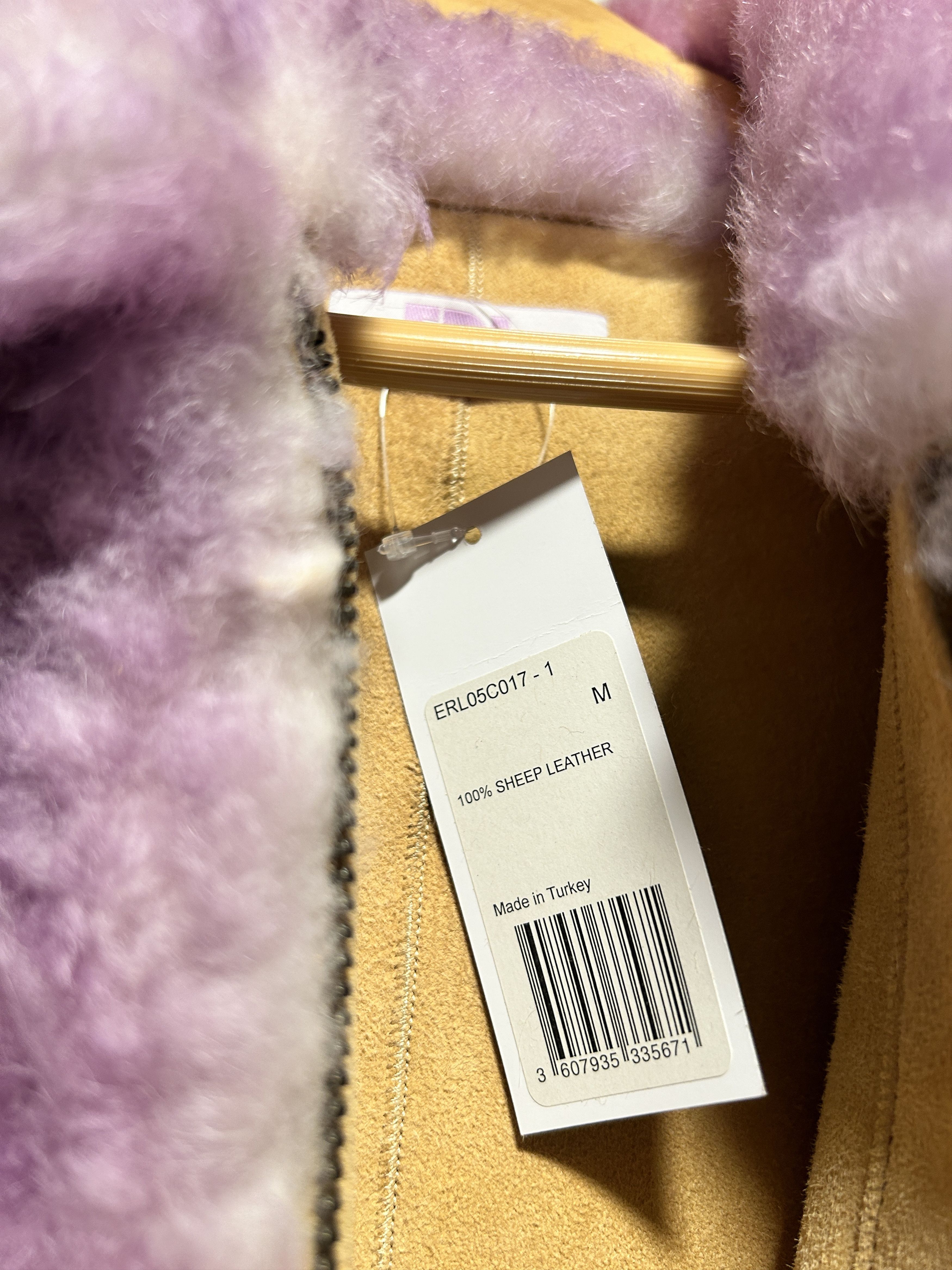 ERL Erl Gradient Shearling Leather Coat in Pink size Medium Size US M / EU 48-50 / 2 - 4 Thumbnail