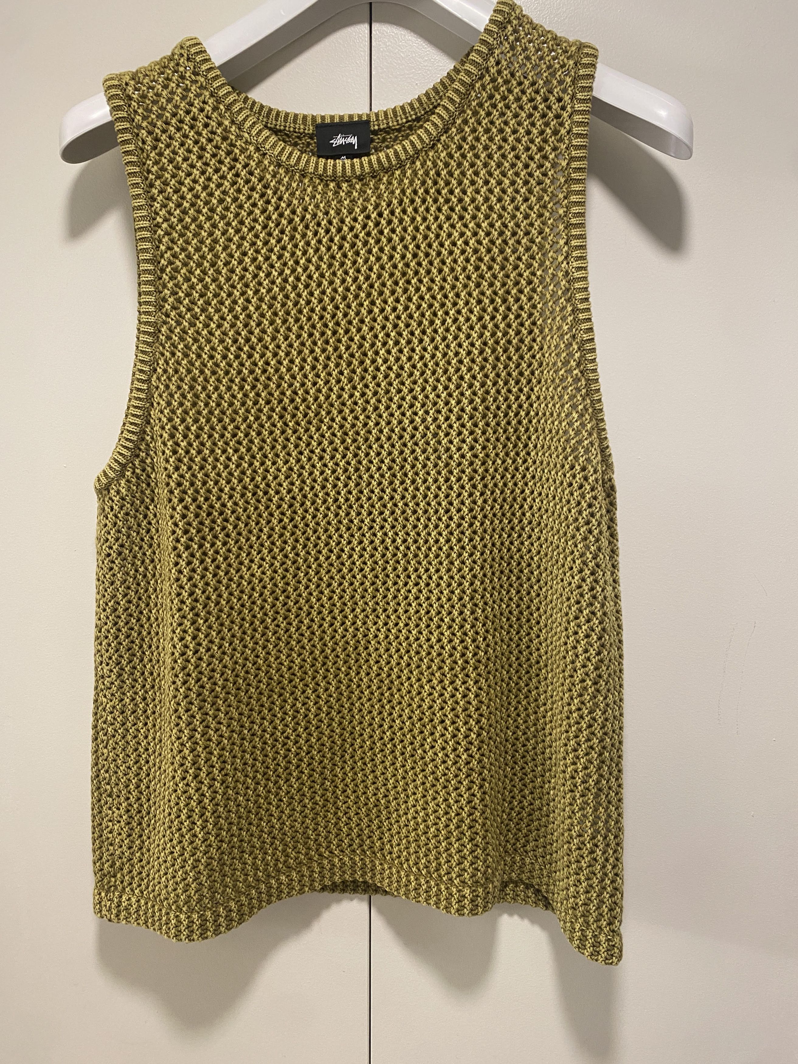 stussy O'Dyed Mesh Tank Khaki 117126